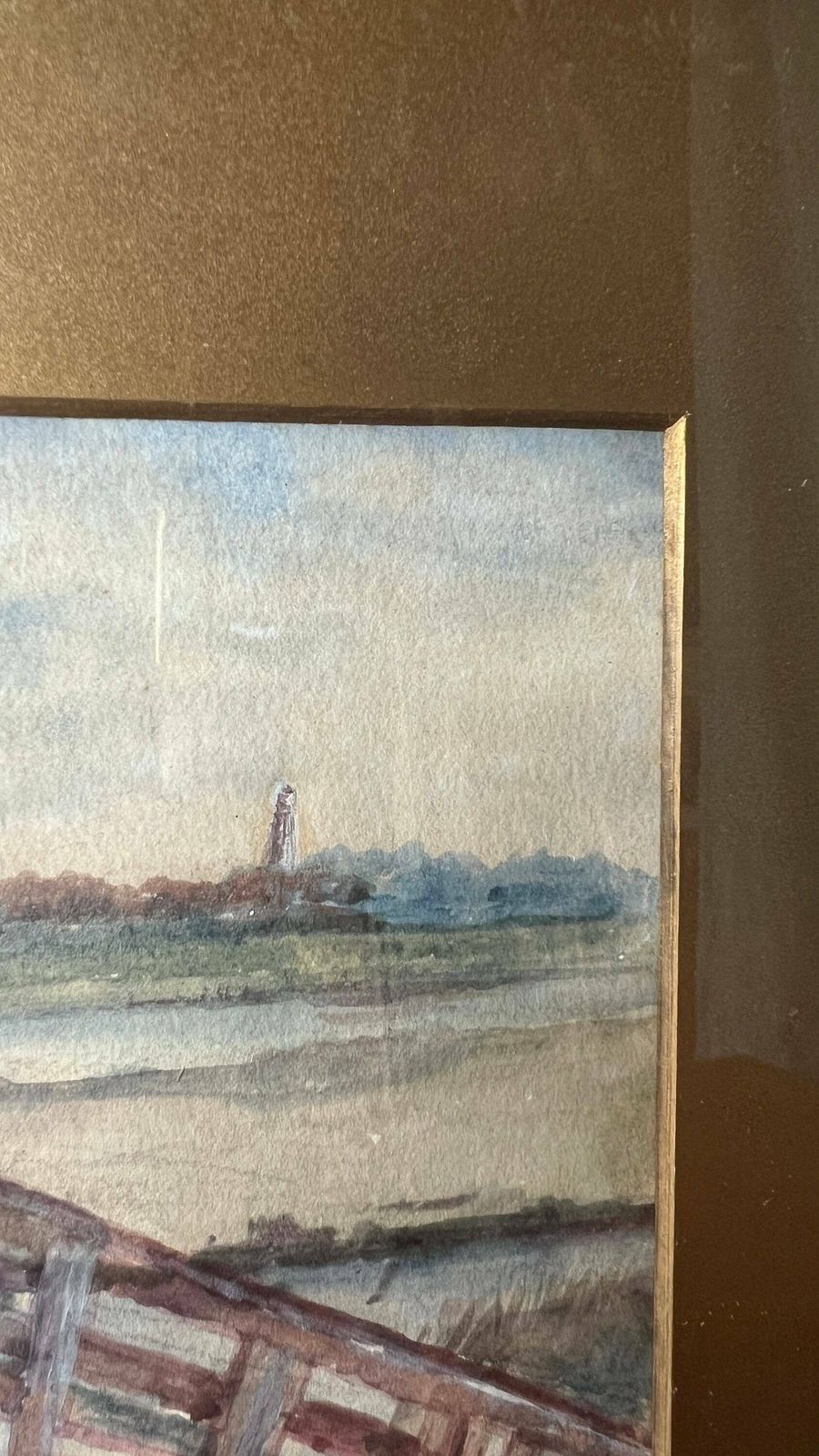 Antique Early 20th Century Framed And Signed Watercolour Landscape Painting photo vinterior