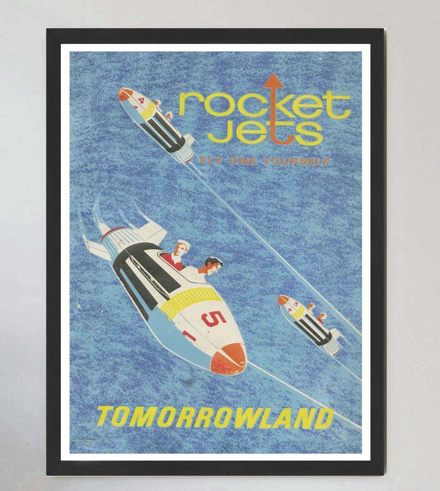 Disneyland   Rocket Jets   Tomorrowland Original Vintage Poster photo furniture
