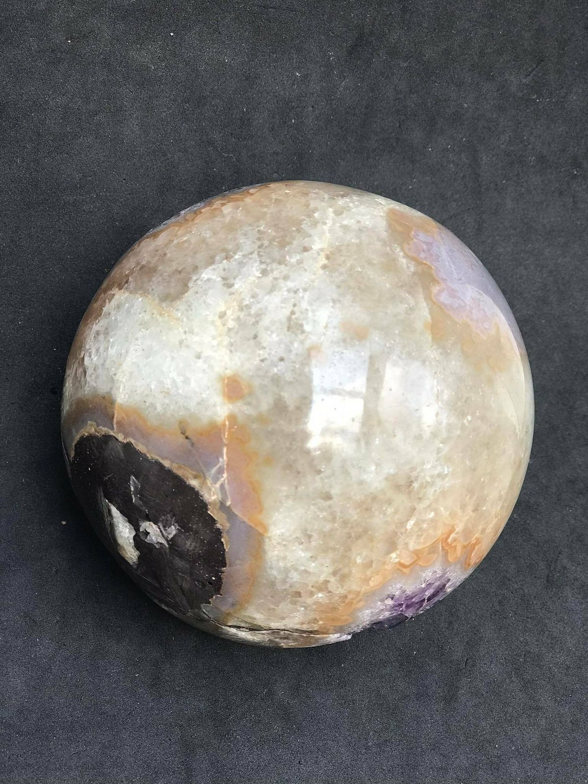 Amethyst Geode Ball Uruguay Gift Magical Gemstone Decorative Crystal Sphere Healing Stone Meditation Boho Ethnic Purple Decor Collector photo vintage
