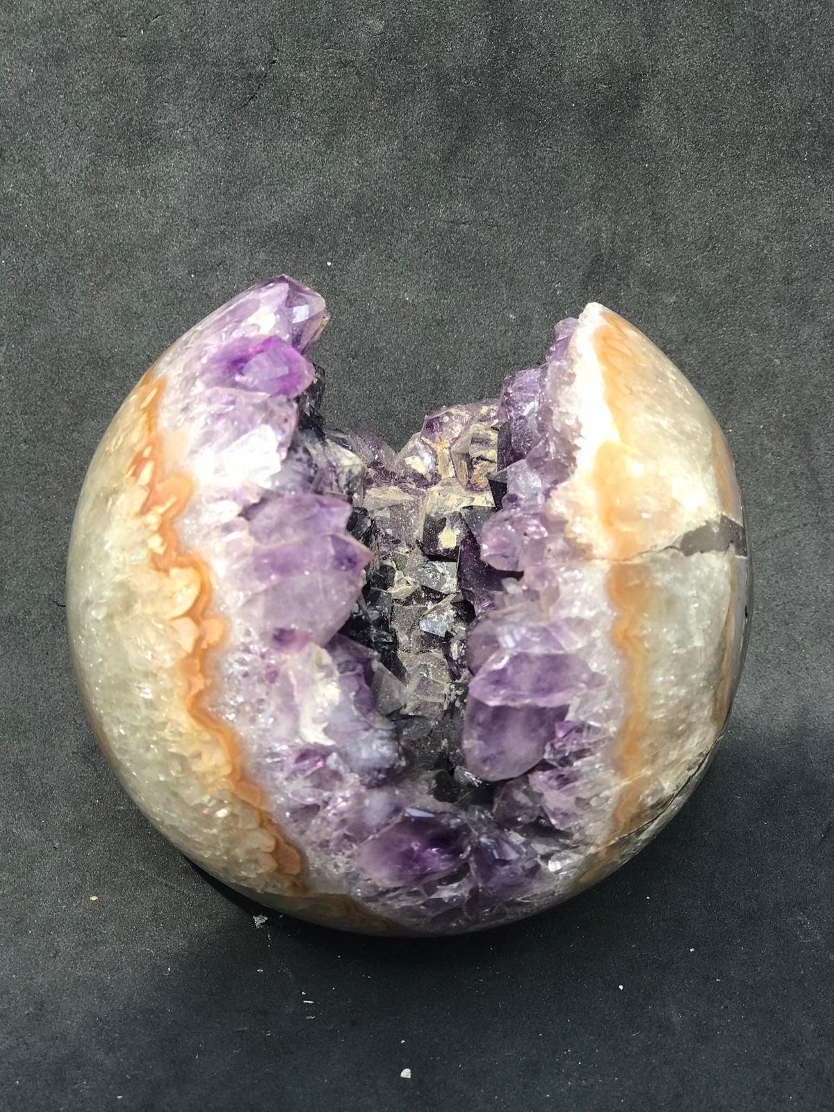 photo for sale Amethyst Geode Ball Uruguay Gift Magical Gemstone Decorative Crystal Sphere Healing Stone Meditation Boho Ethnic Purple Decor Collector