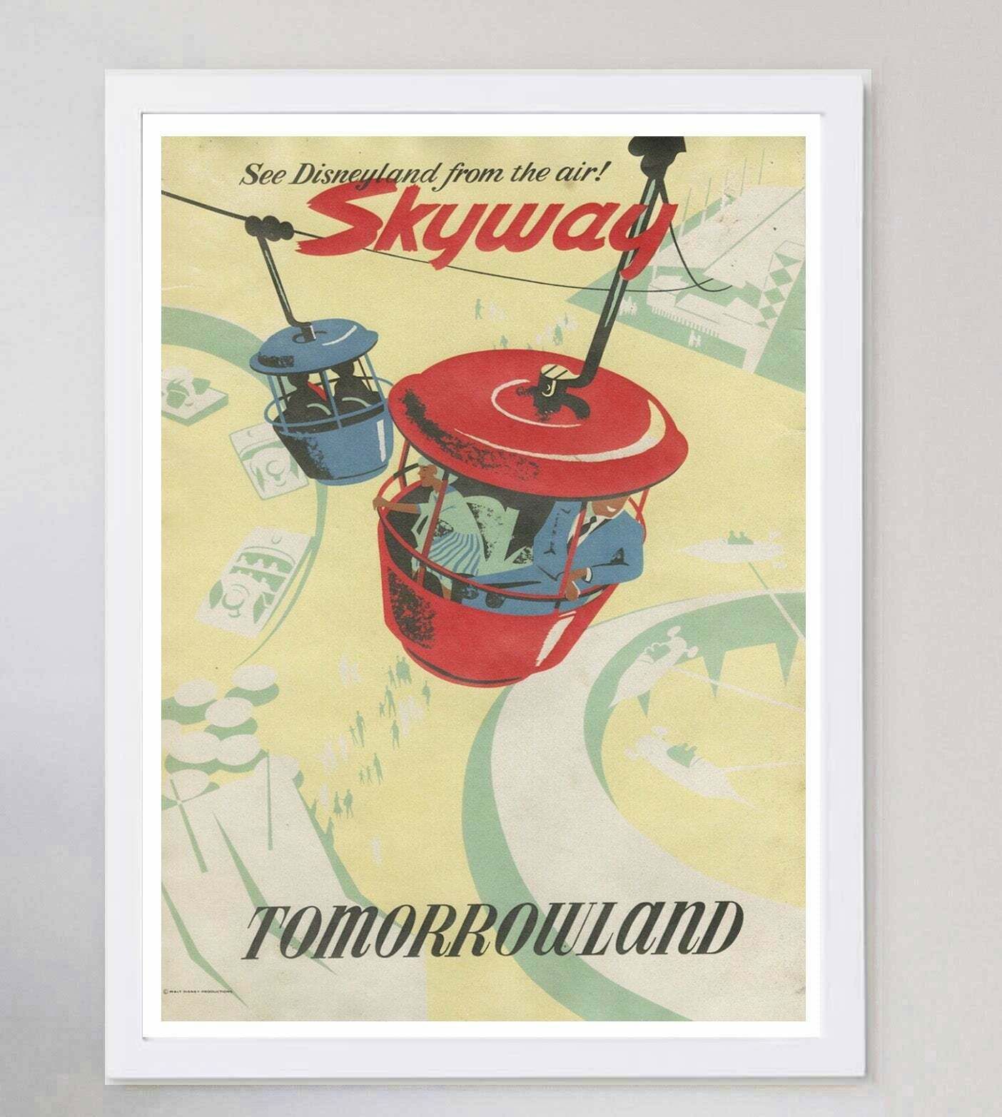 Disneyland   Skyway   Tomorrowland Original Vintage Poster photo for sale