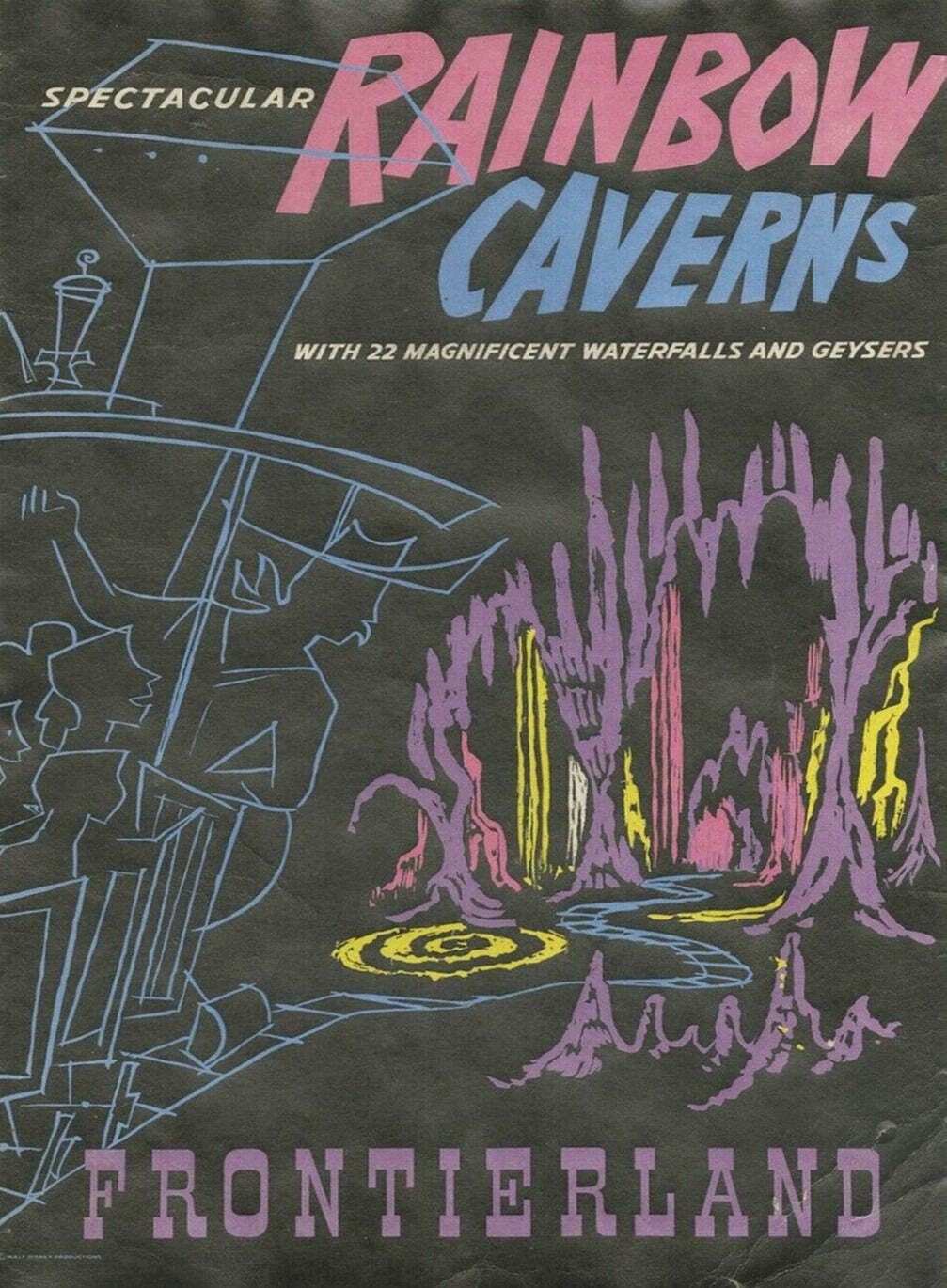 Disneyland   Rainbow Caverns   Frontierland Original Vintage Poster