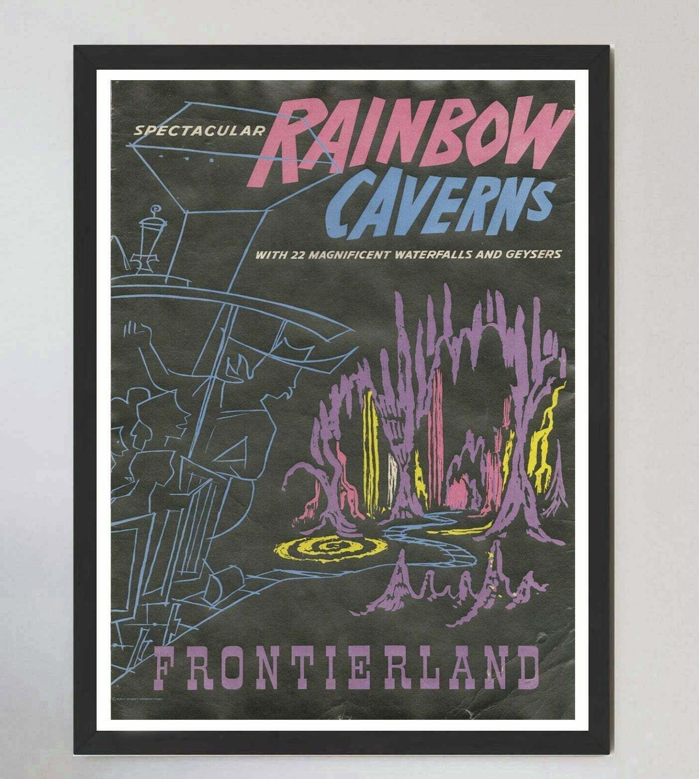 Disneyland   Rainbow Caverns   Frontierland Original Vintage Poster photo furniture