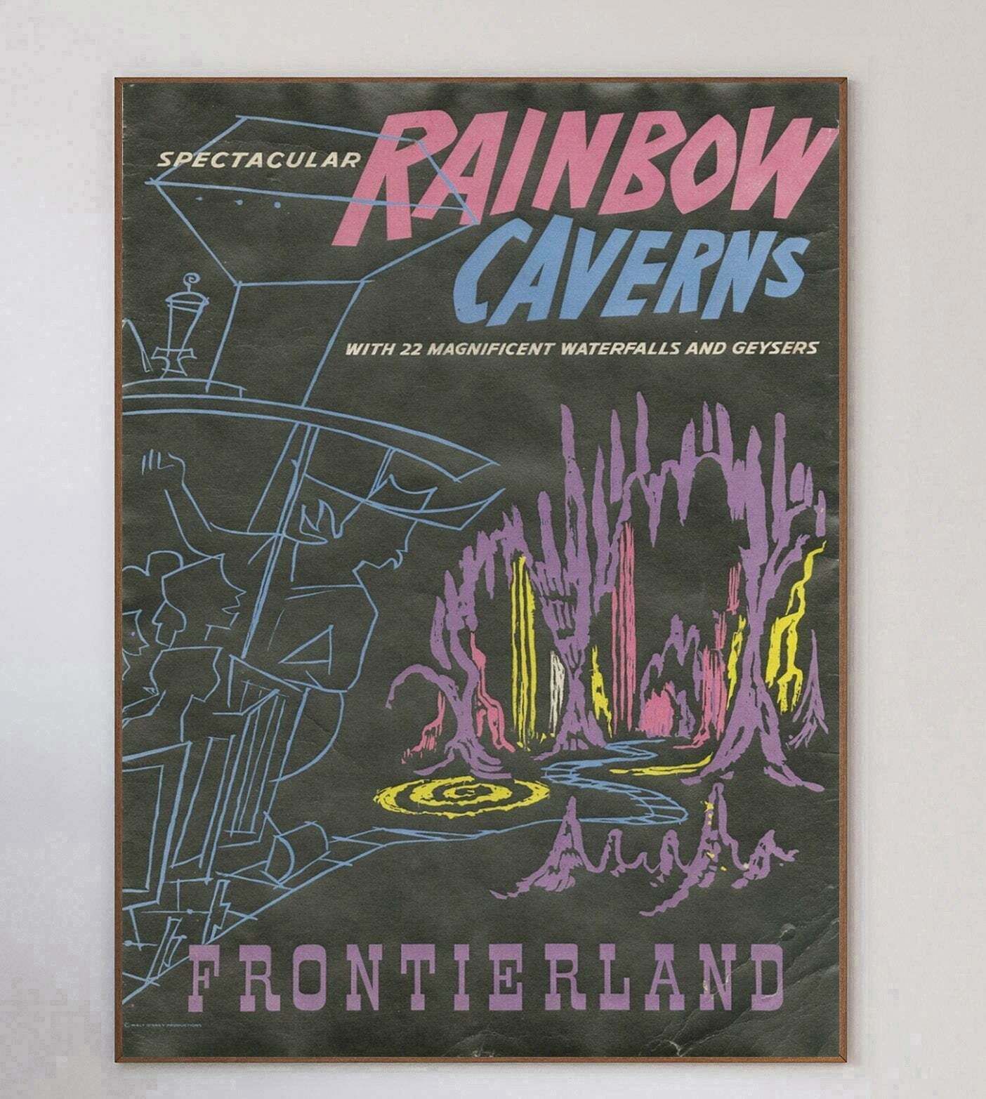 Disneyland   Rainbow Caverns   Frontierland Original Vintage Poster photo 995.0