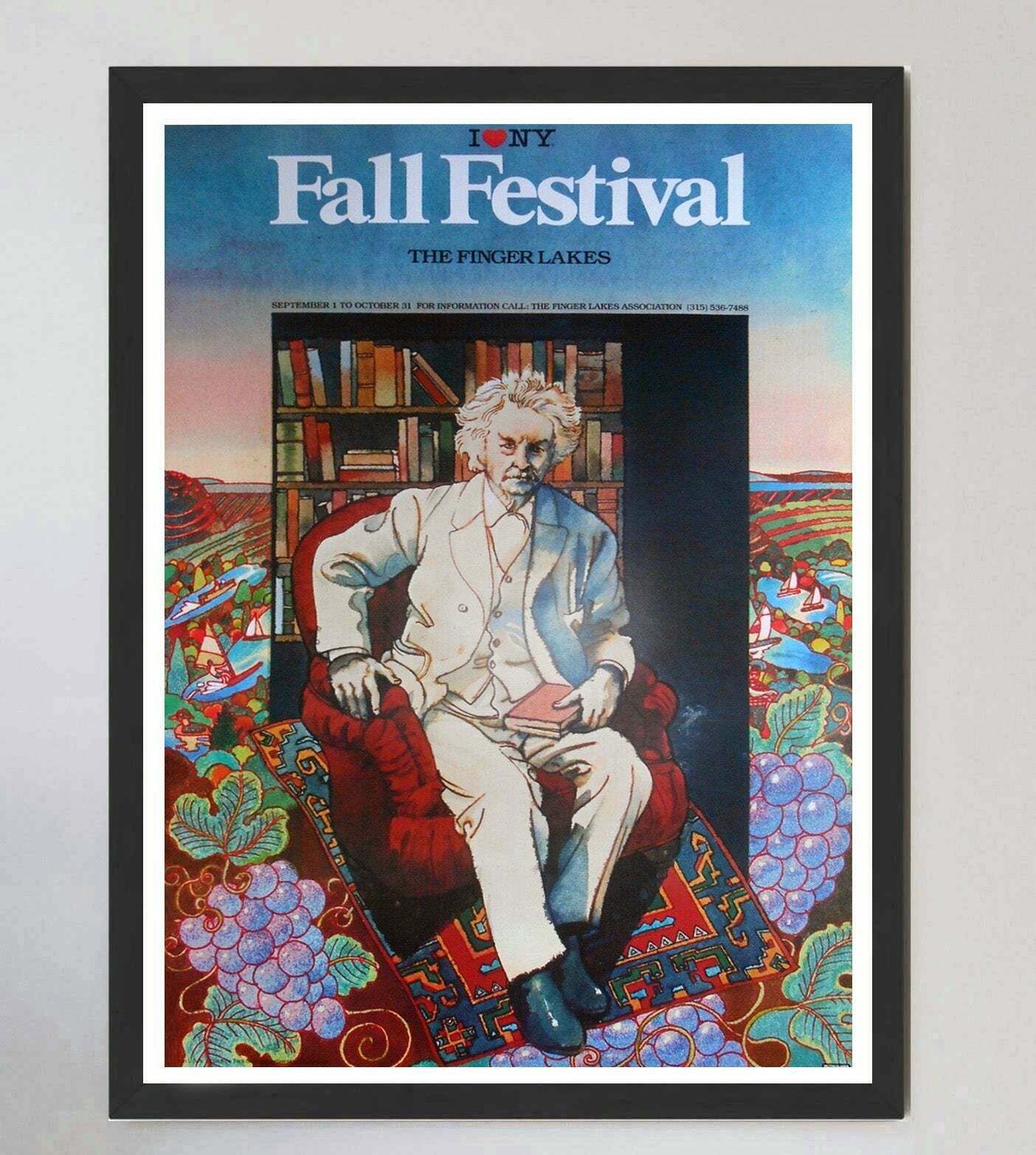 Original Vintage Poster  Milton Glaser   I Love Ny Fall Festival photo furniture