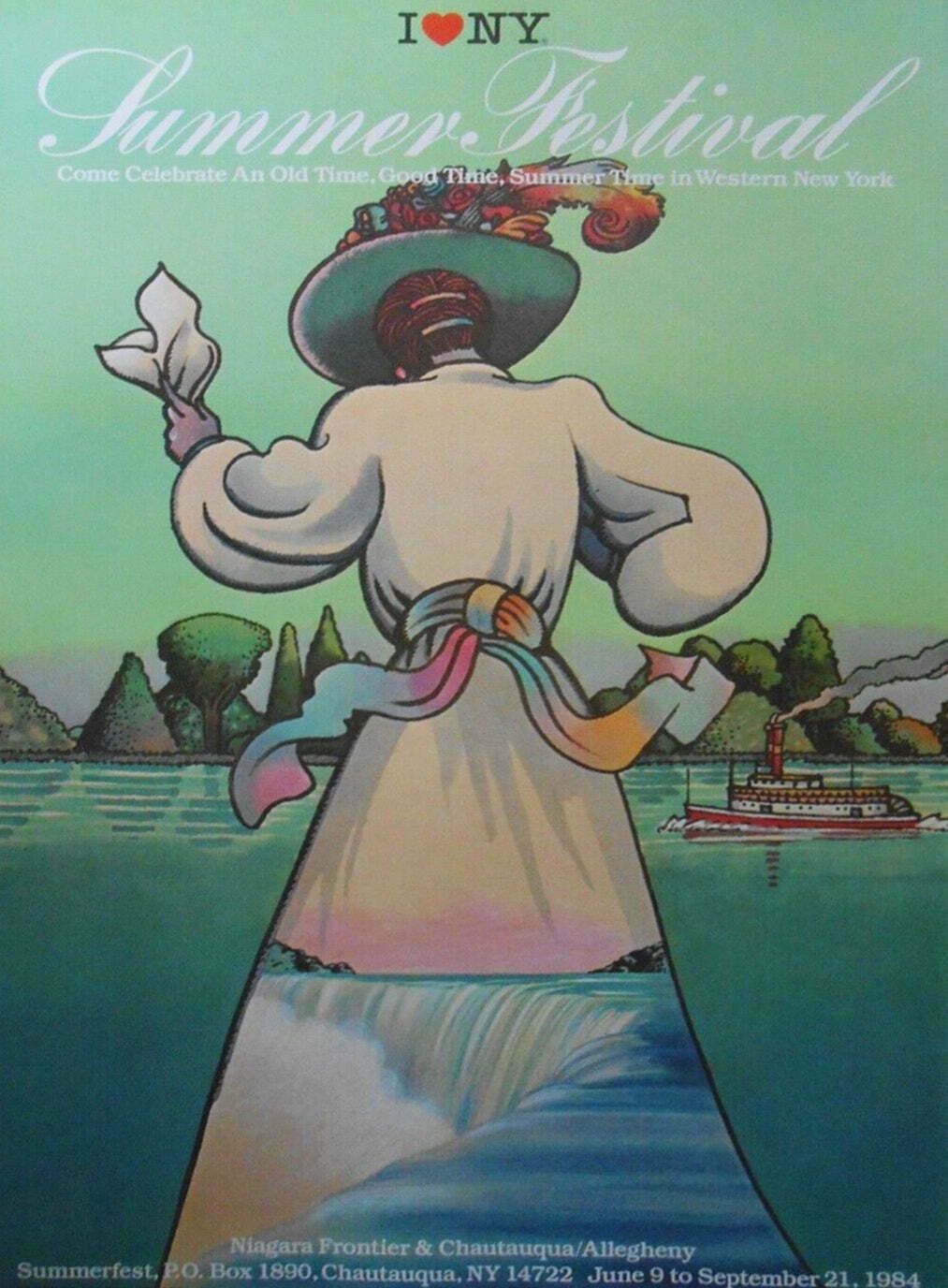 Original Vintage Poster Milton Glaser   I Love Ny Summer Festival