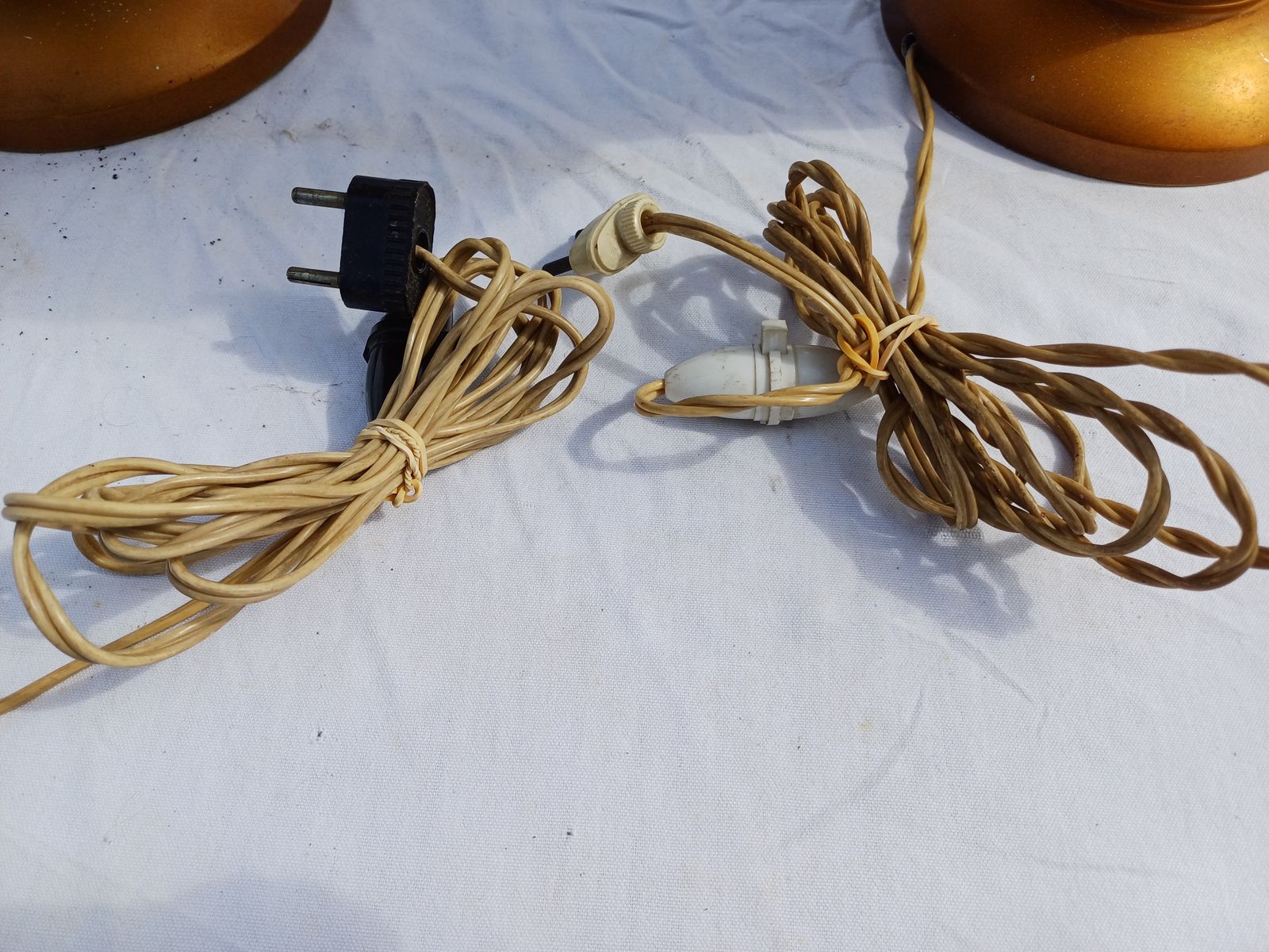 Pair Of Golden Aluminum Lamps From The 1960s photo furniture