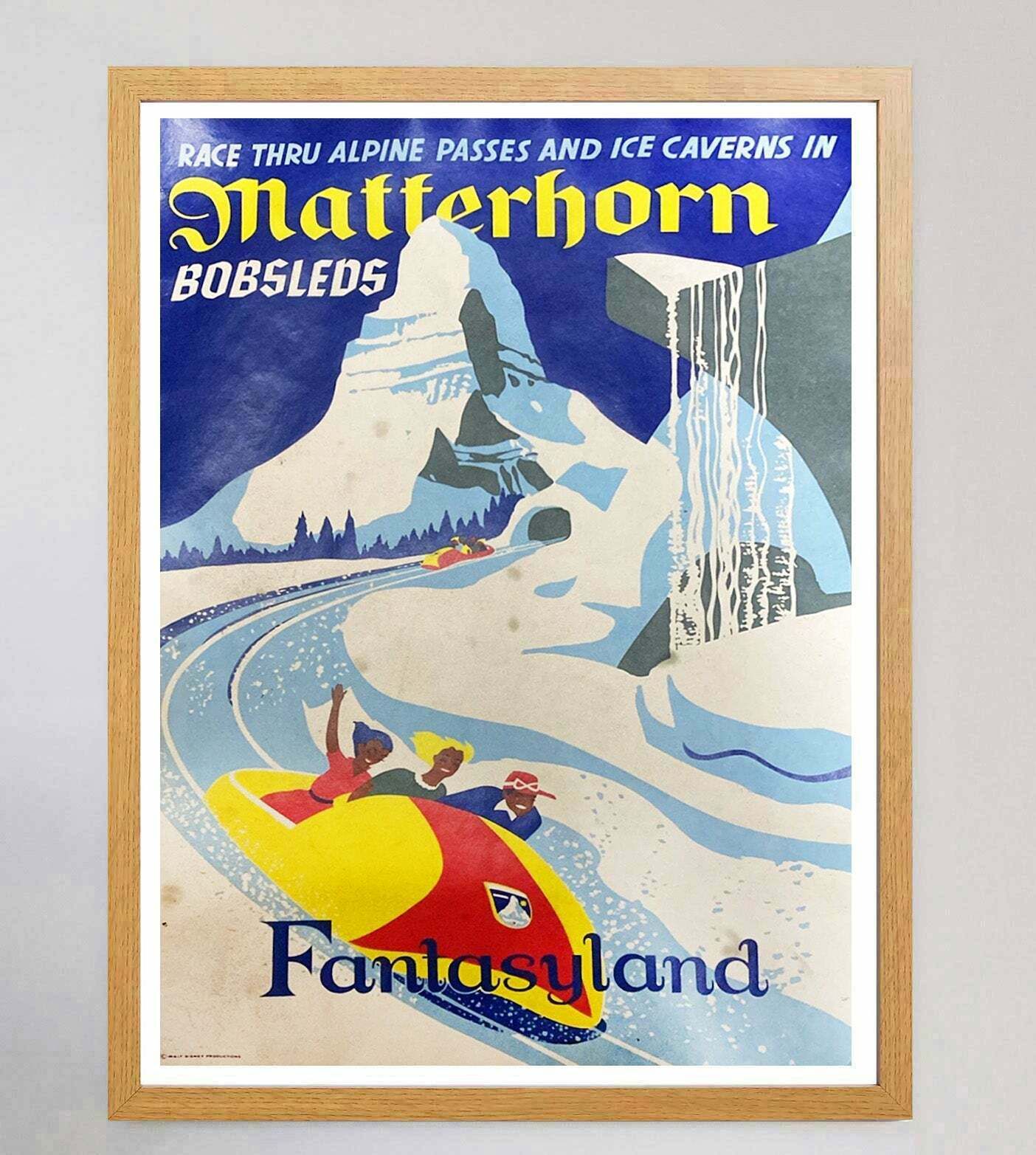 Disneyland   Matterhorn Bobsleds   Fantasyland Original Vintage Poster photo Art