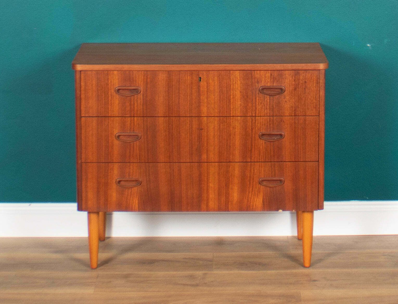 Retro Teak 1960s Bedside Chest Of Drawers photo for sale