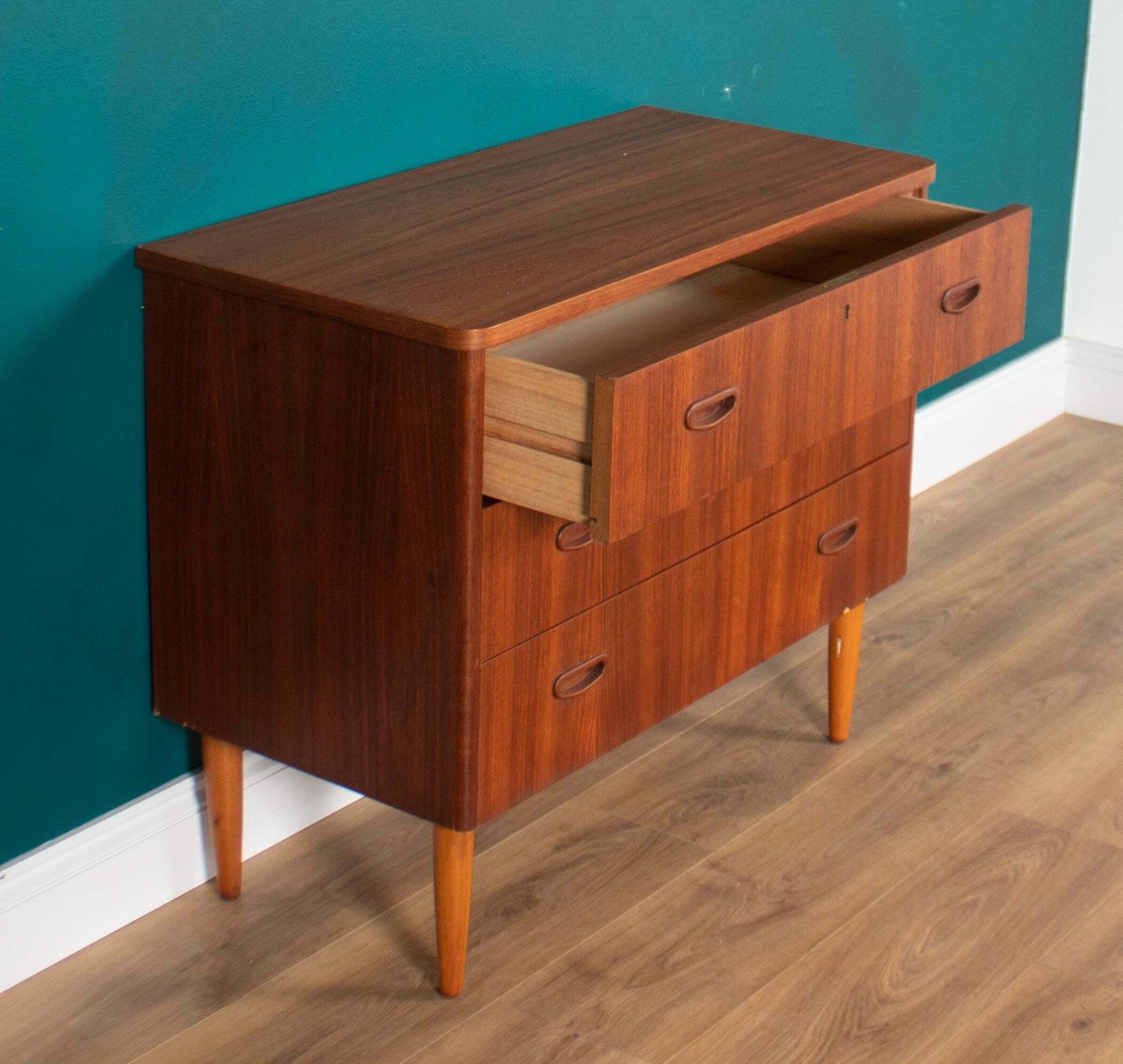 photo for sale Retro Teak 1960s Bedside Chest Of Drawers