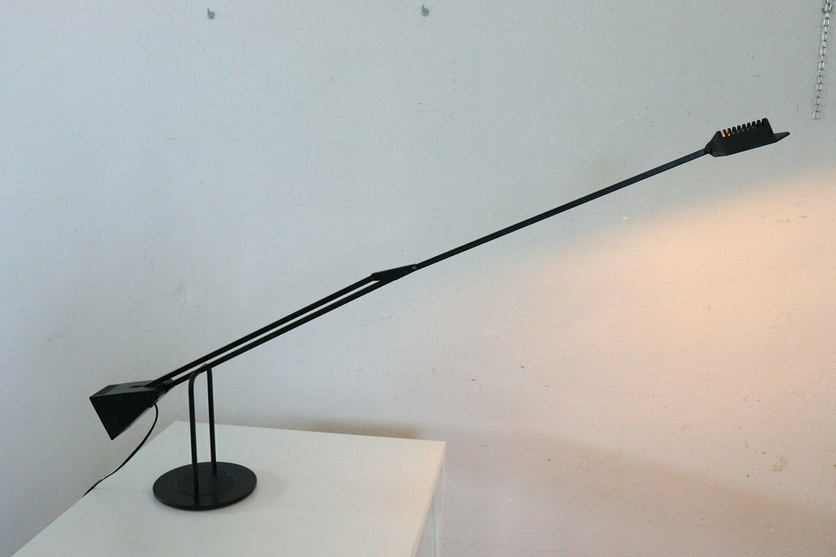 Black Metal Postmodern Table Lamp By Fridolin Naef For Luxo, 1980s photo vintage