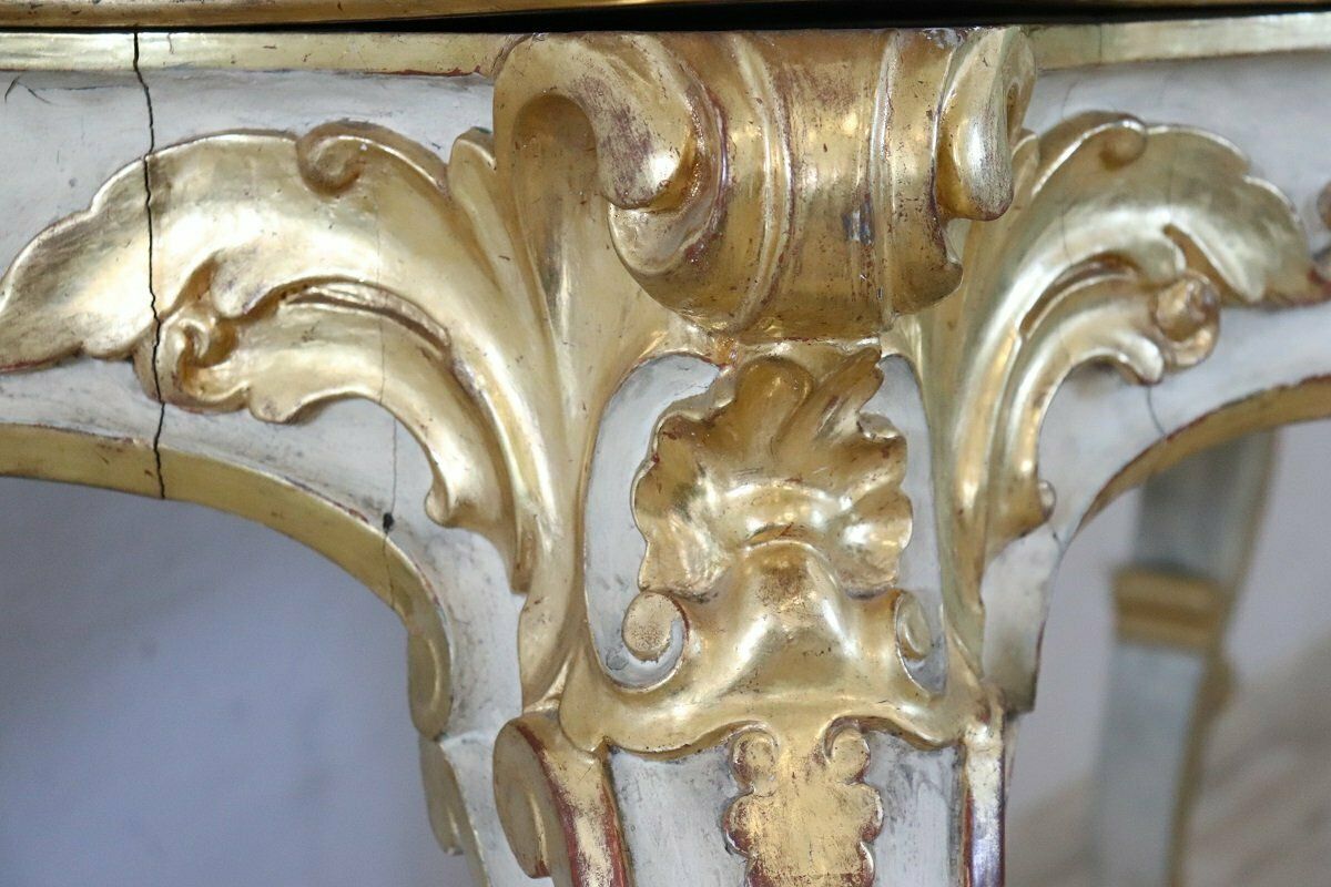 20th Century Carved And Gilded Wood Console Table, 1980s photo 3202.0