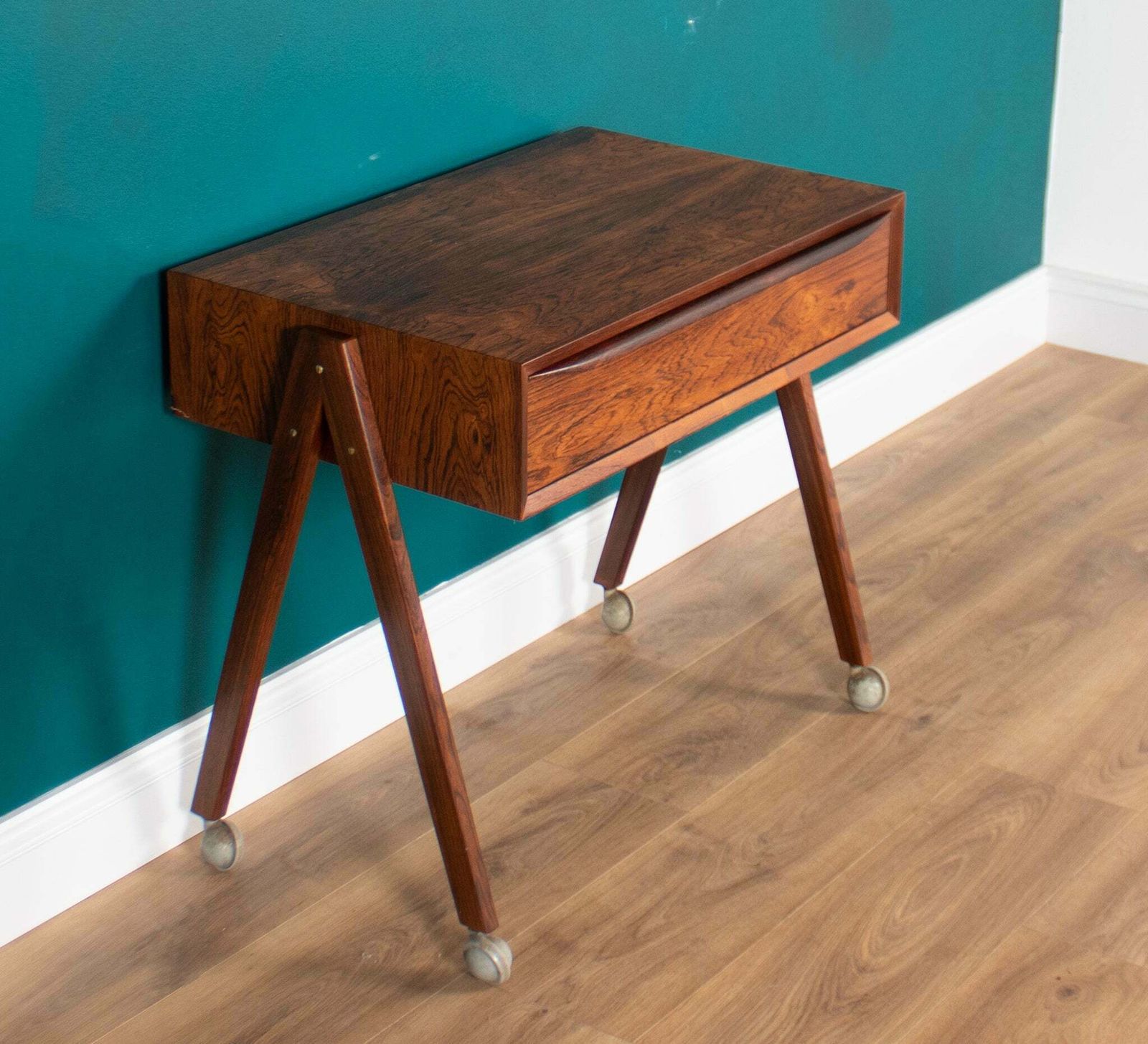 Danish Rosewood Sewing Table By Severin Hansen For Haslev Moelsnedkeri Side Table Lamp Table photo furniture