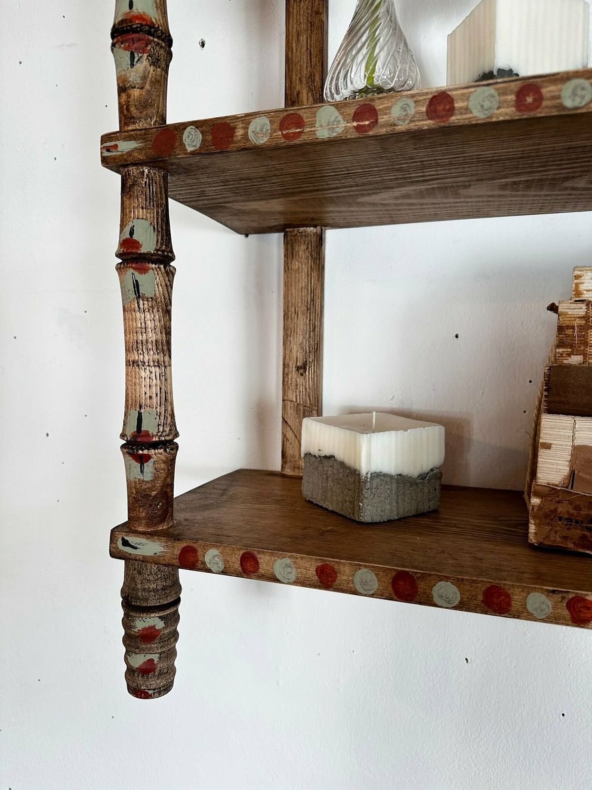 photo furniture "Made By Muirshin" Faux Bamboo Overpainted Shelving Unit Variety Of Sizes And Styles Available