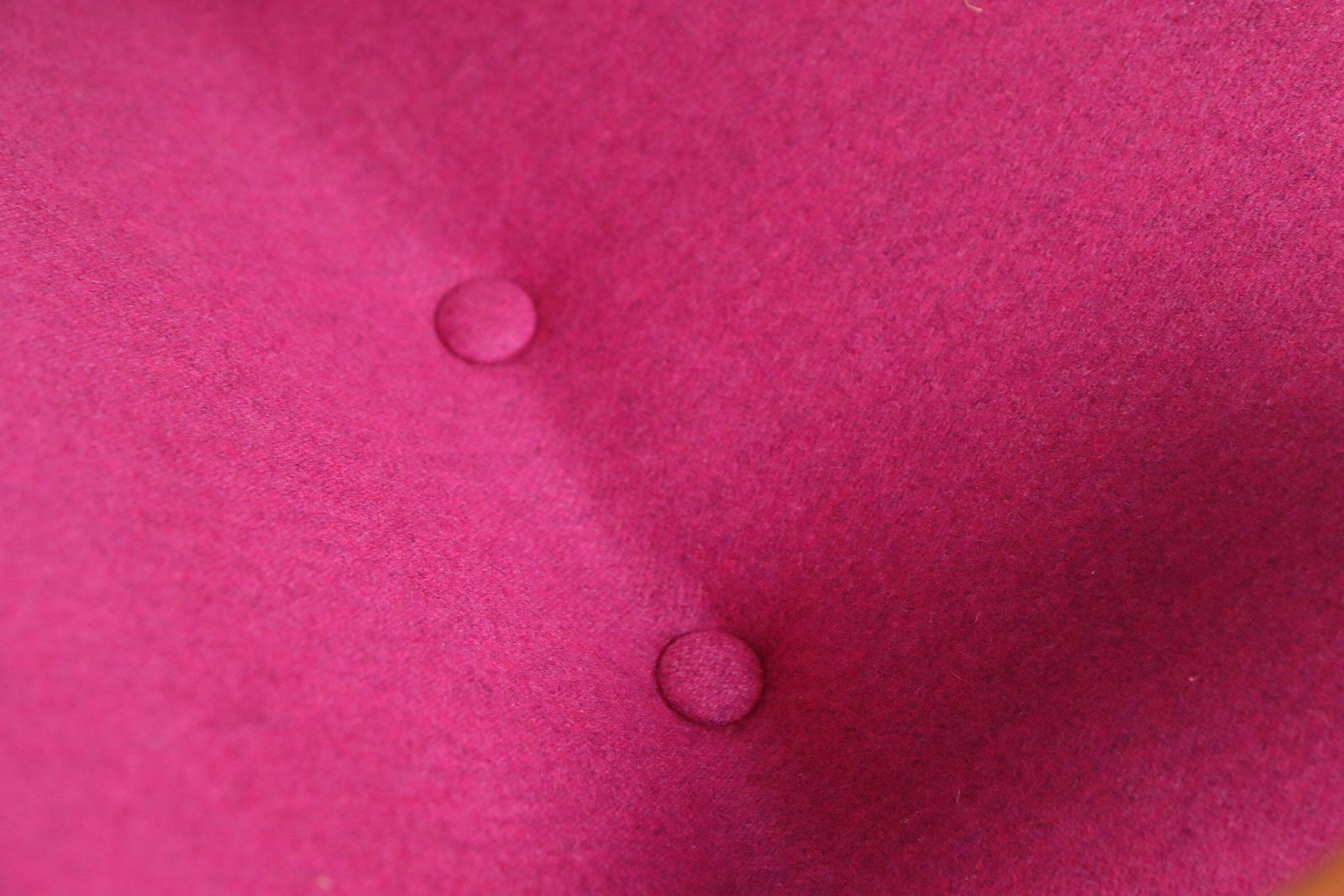 Fuchsia Wool Mid Century Armchair Wooden Lounge Chair Refurbished, 1960s, Poland photo buy
