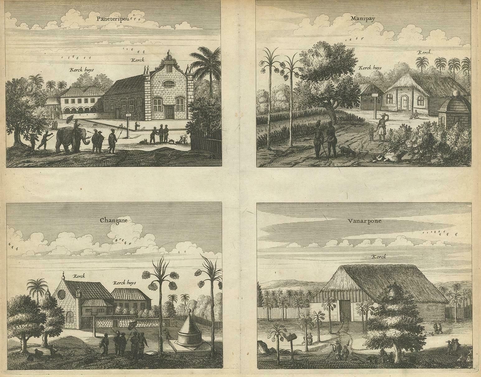 Antique Print Of The Churches Of Paneteripoum, Manipay, Changane And Vanarpone photo furniture