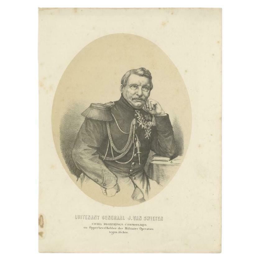 Antique Portrait Of A Dutch Officer Named Jan Van Swieten 1874 photo furniture