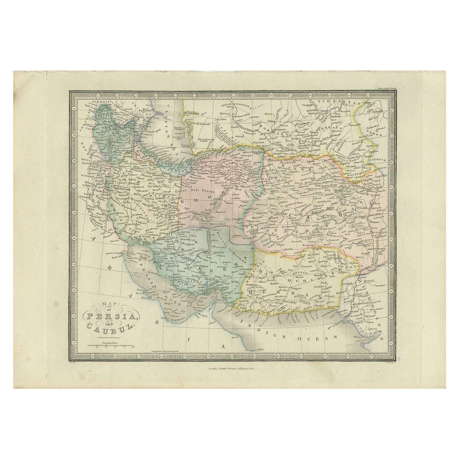 Antique Map Of Afghanistan And Surroundings, '1845'