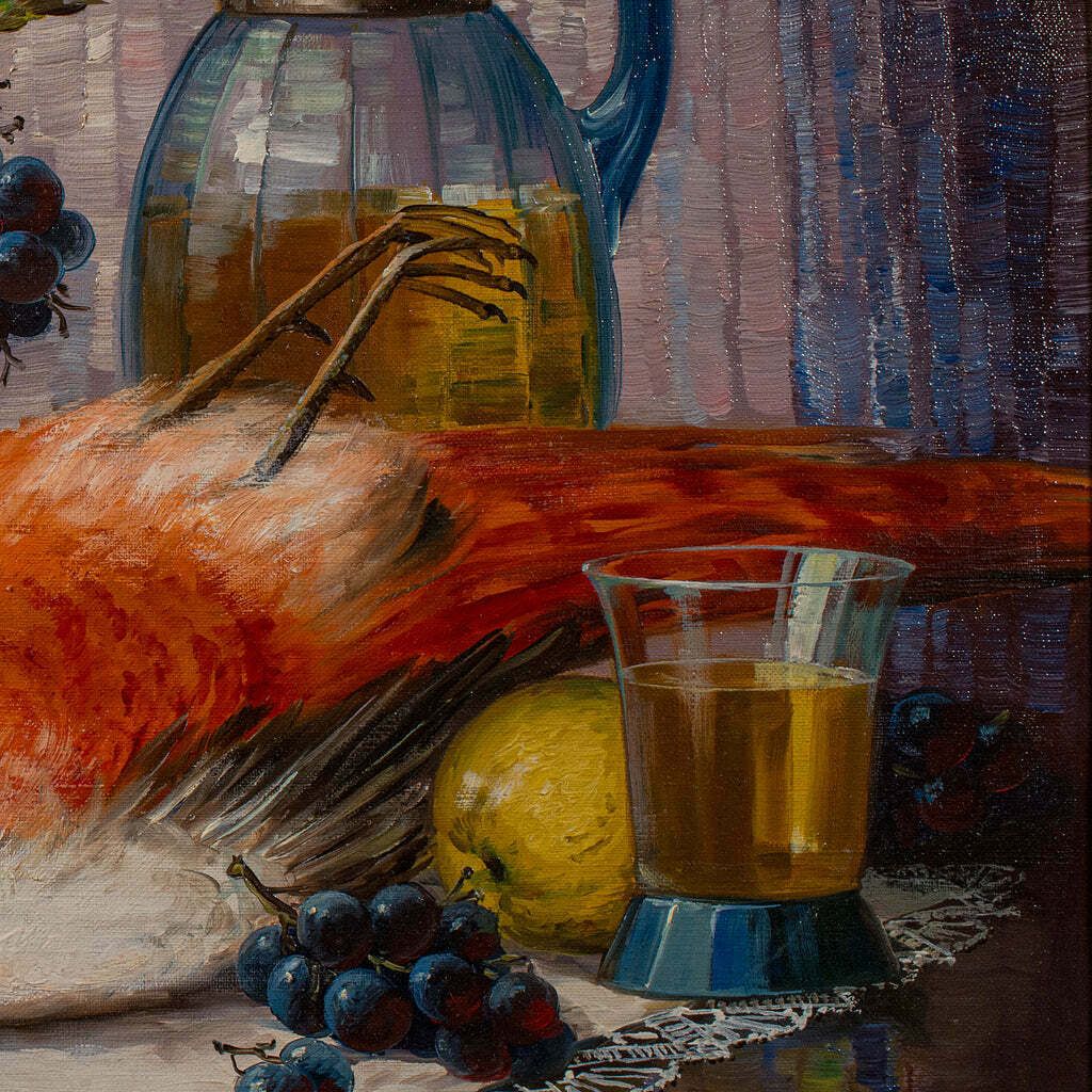 Large Vintage Still Life Painting, German, Framed Art, Oil On Canvas, Stilleben photo buy