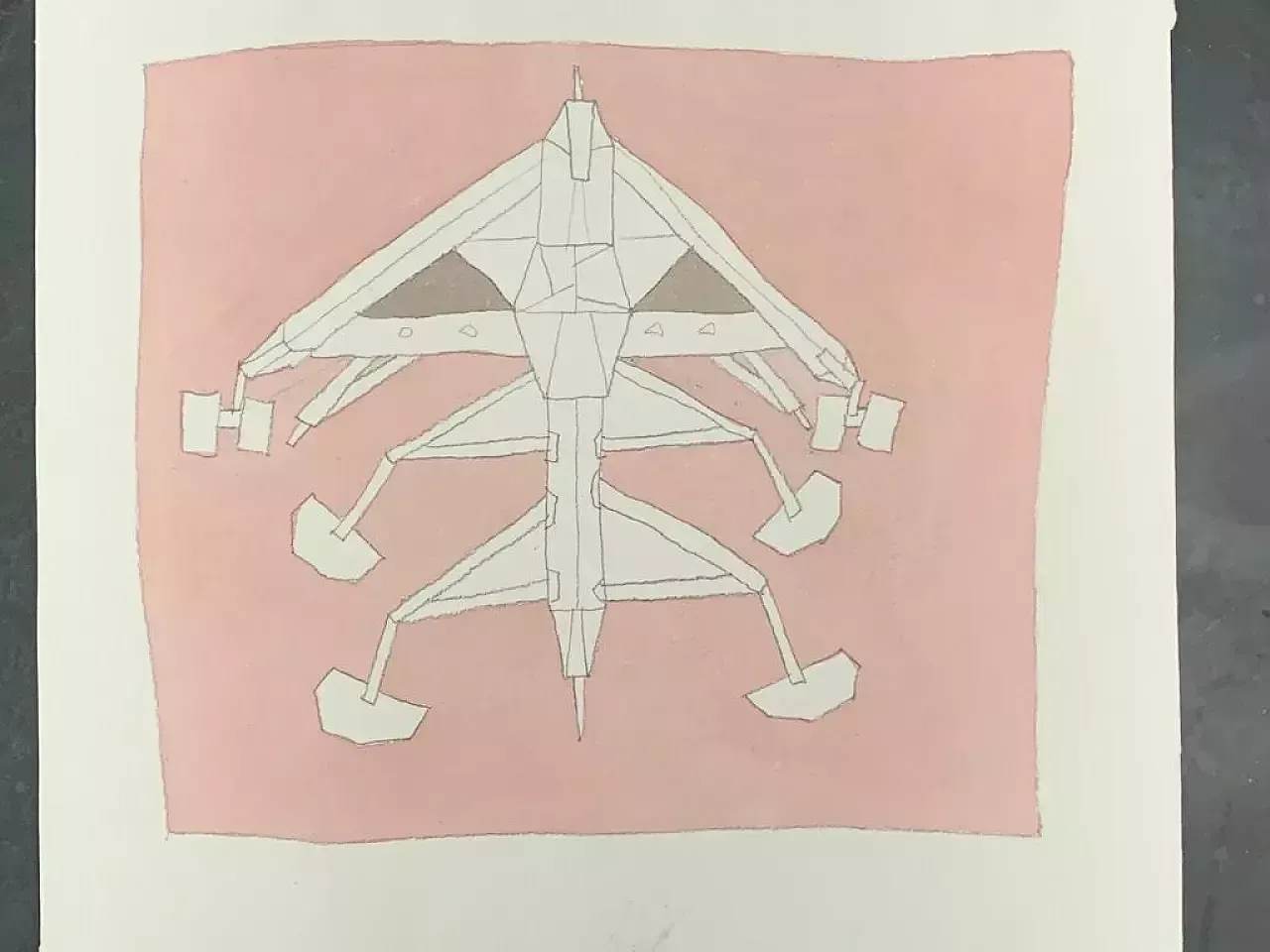 Renato Volpini, Composition, Tempera And Pencil On Paper, 1960s photo 313.0