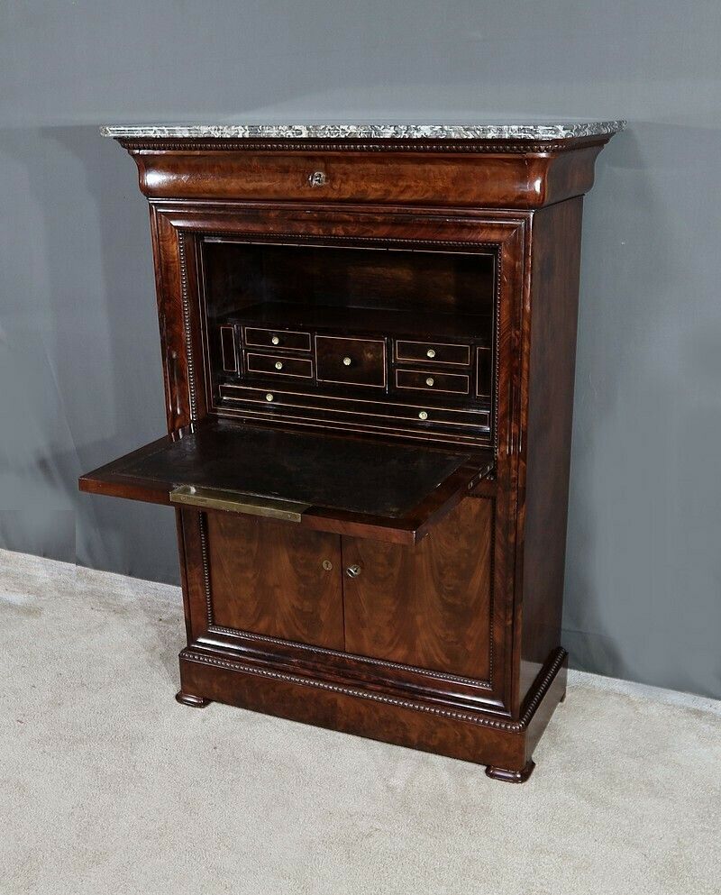 Small Mahogany Veneer Secretary, Restoration Period – Early 19th Century