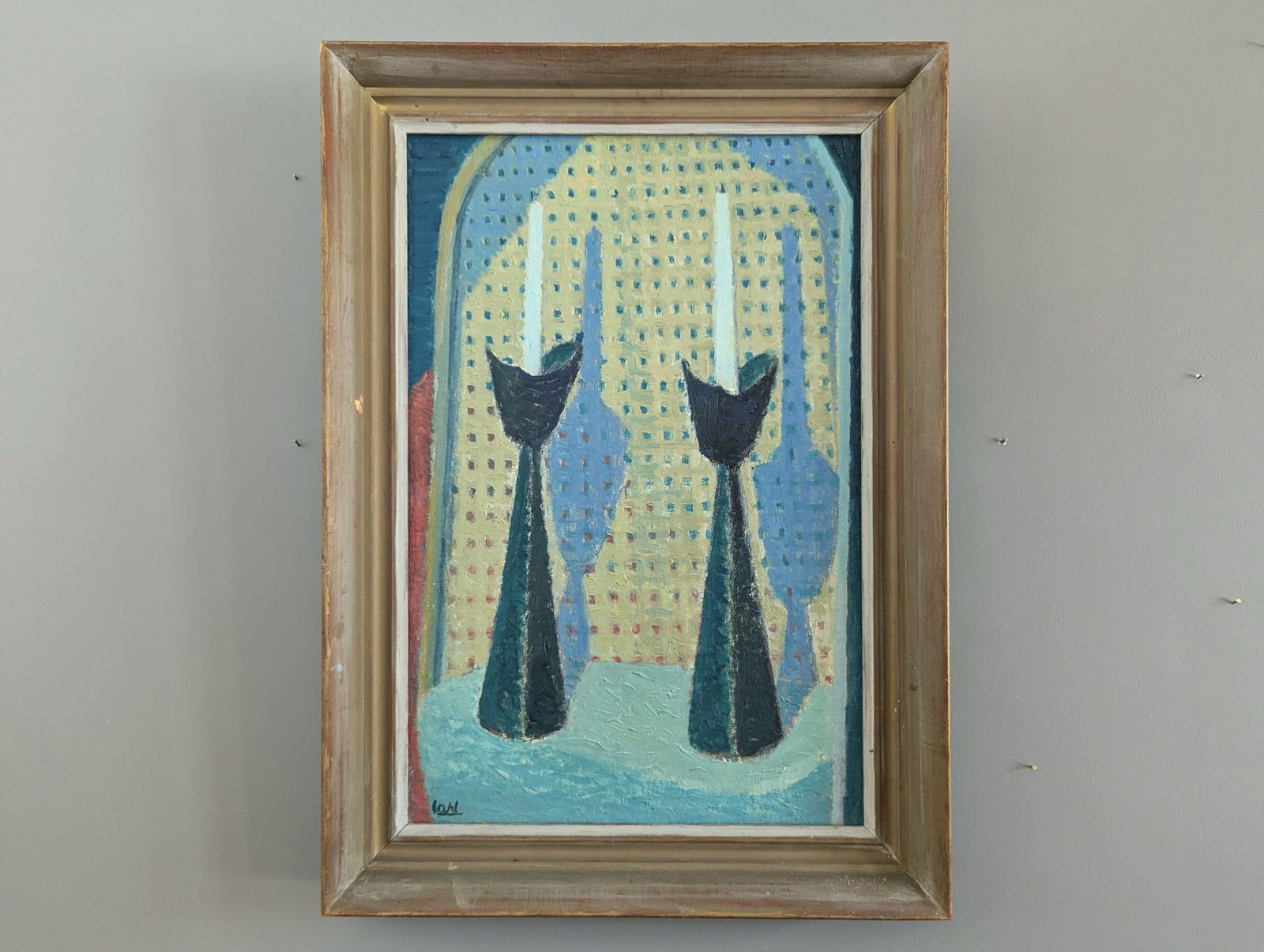 Candlesticks, Mid 20th Century  Oil Painting