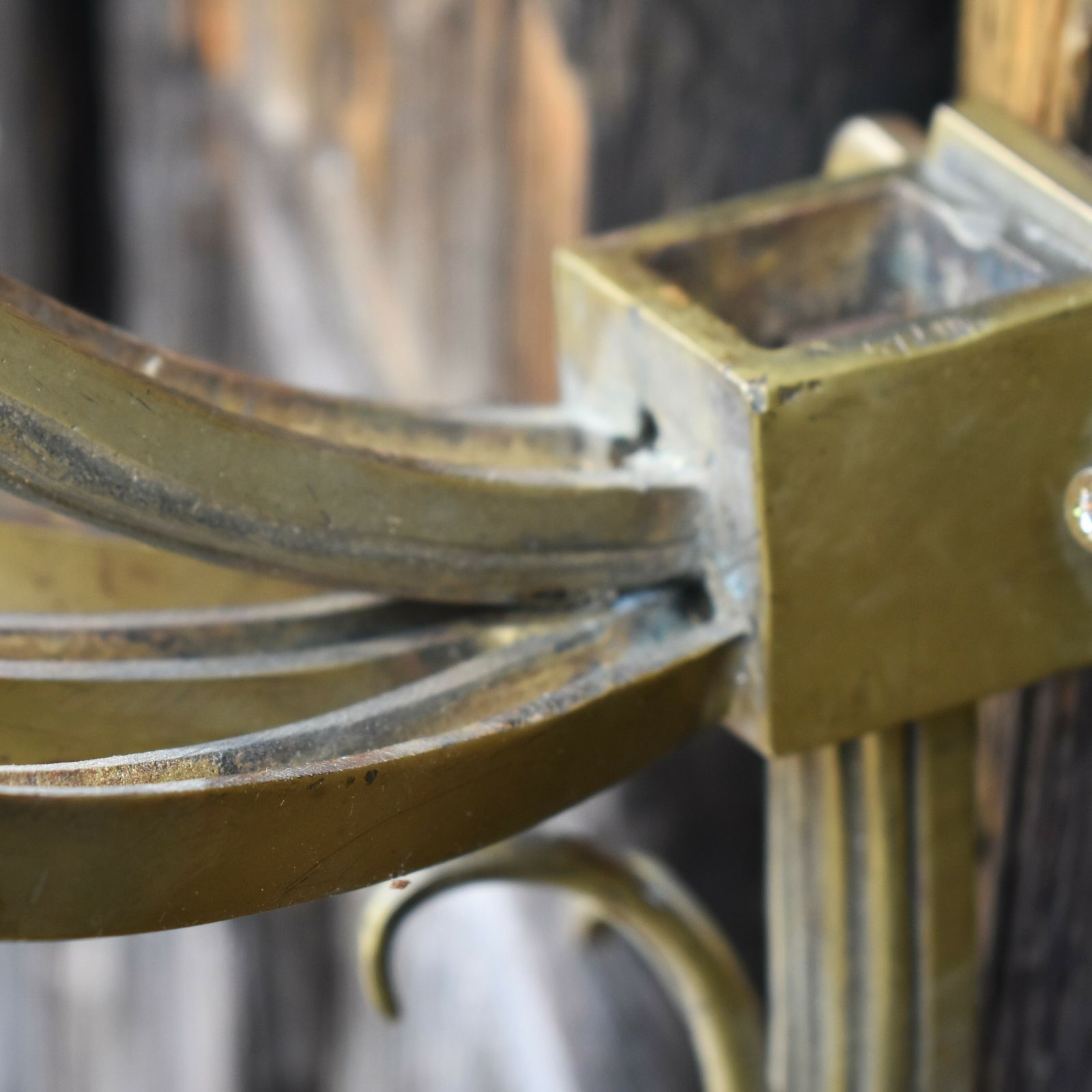 photo for sale Antique Art Deco Gilt Brass Candelabra Candle Sconce Wall Light Fitting