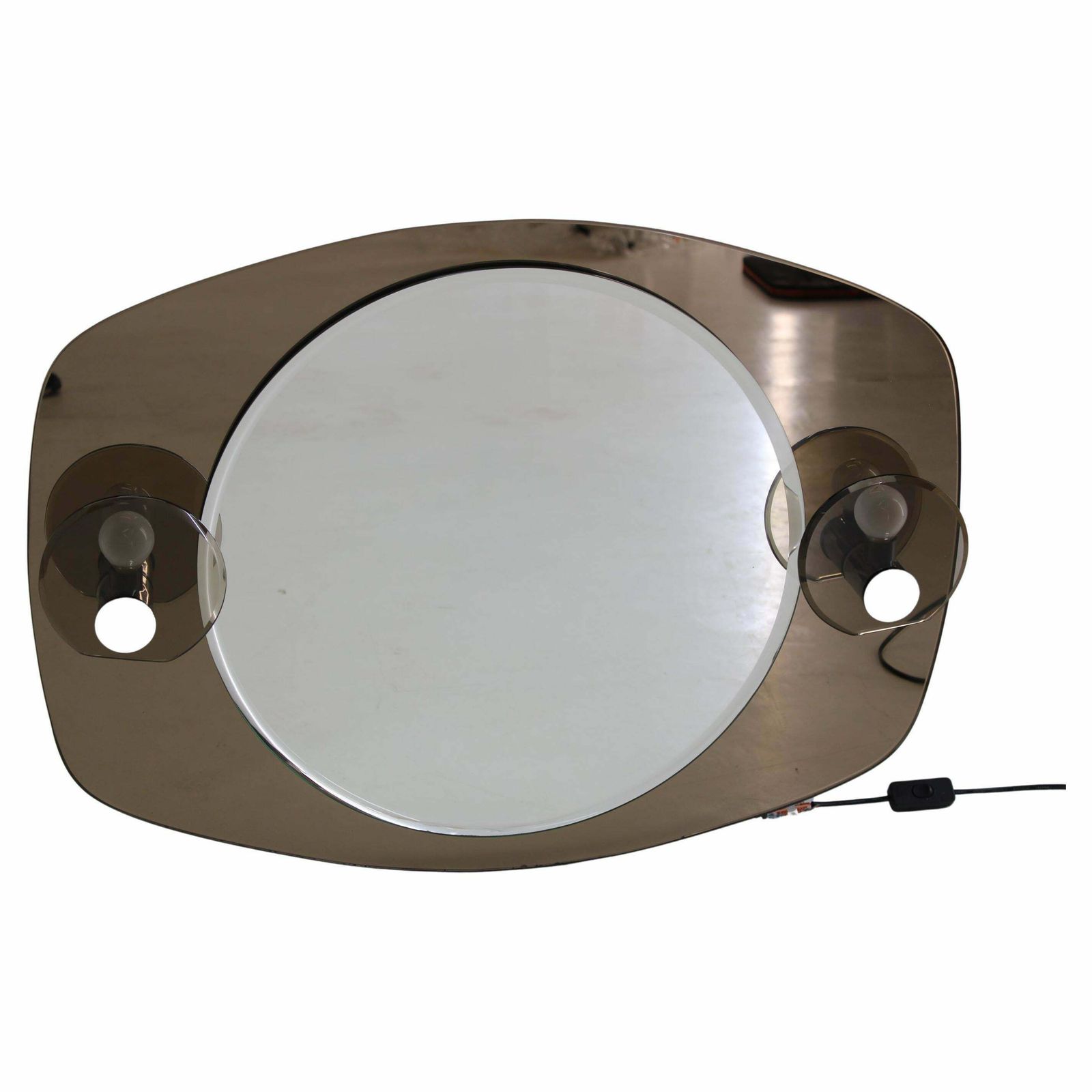 1970s Italian Wall Mirror With Integrated Lights