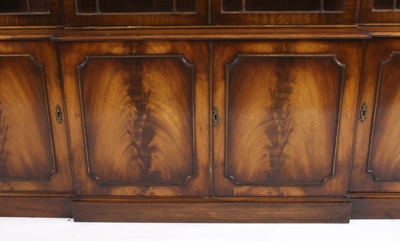 Vintage Flame Mahogany Breakfront Bookcase 20th Century photo 2850.0
