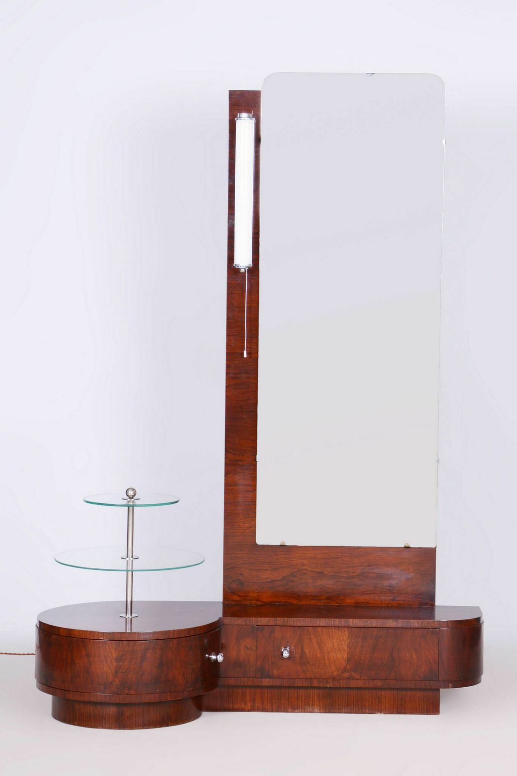 Restored Art Deco Dressing Mirror, By Halabala, Up Zavody, Walnut, Czech, 1920s photo furniture