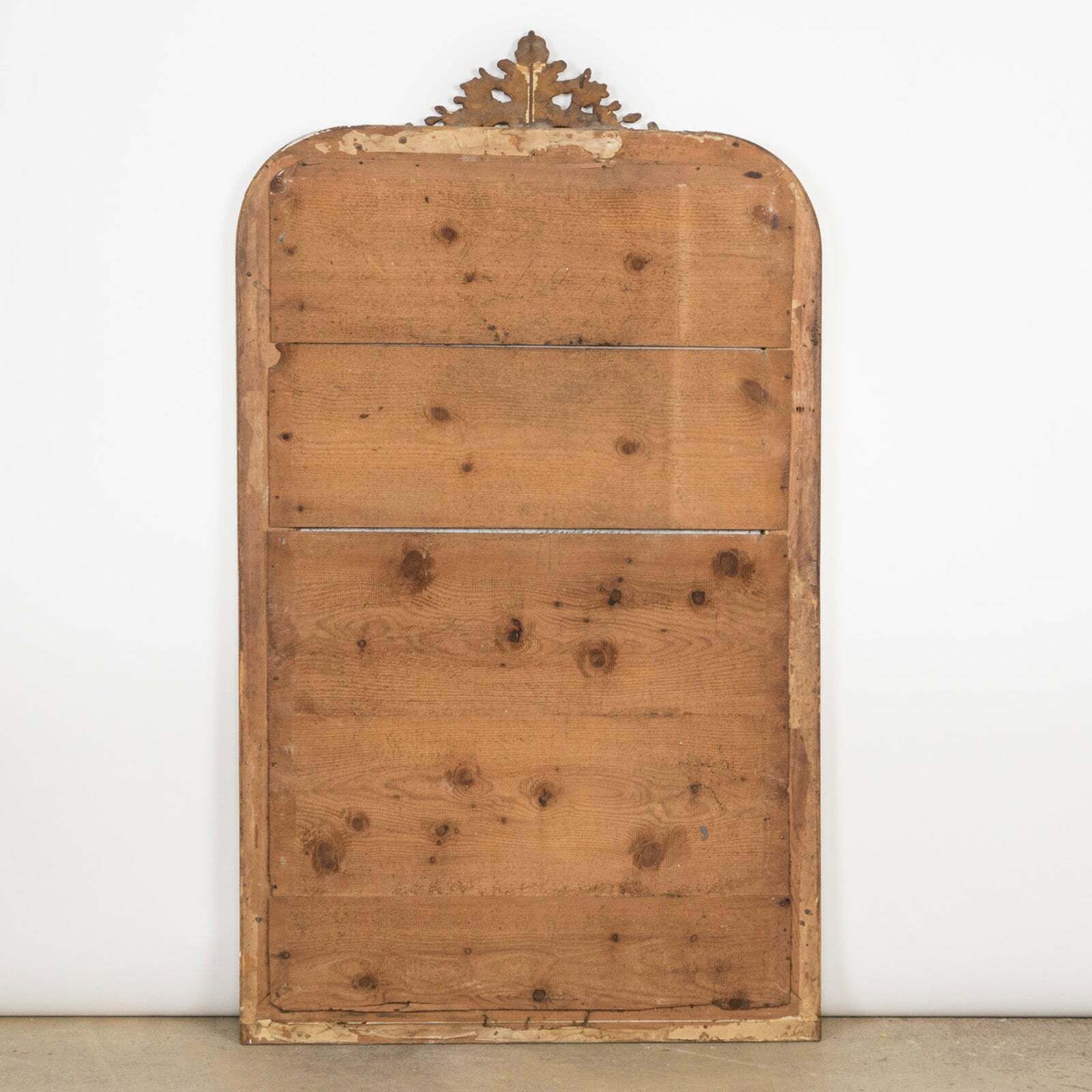 19th Century Antique French Louis Philippe Mirror With Small Crest photo vintage