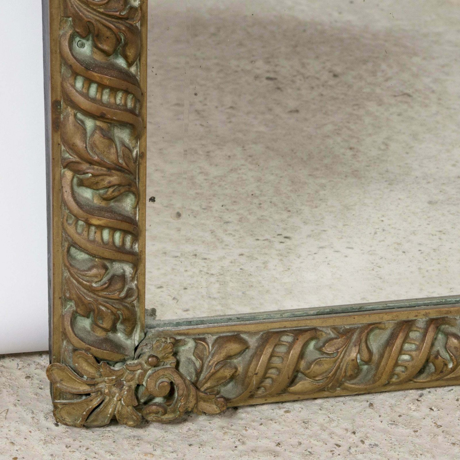 Rechthoekige Spiegel In Arts & Crafts Stijl Met Koperen Lijst, Jaren 1910 photo Woonaccessoires