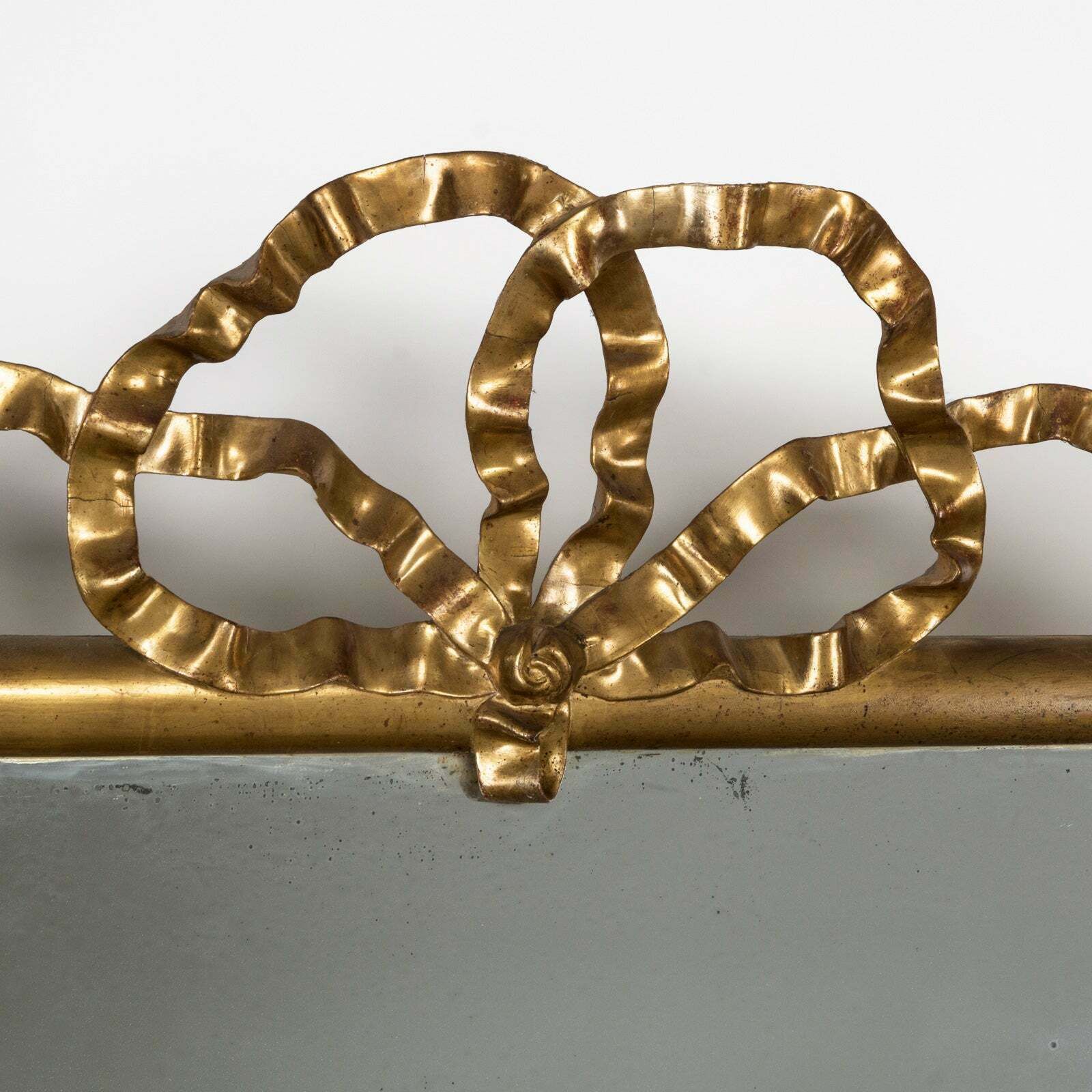 Zeer Grote Antieke Franse Spiegel Uit De 19e Eeuw Met Boogkroon photo furniture
