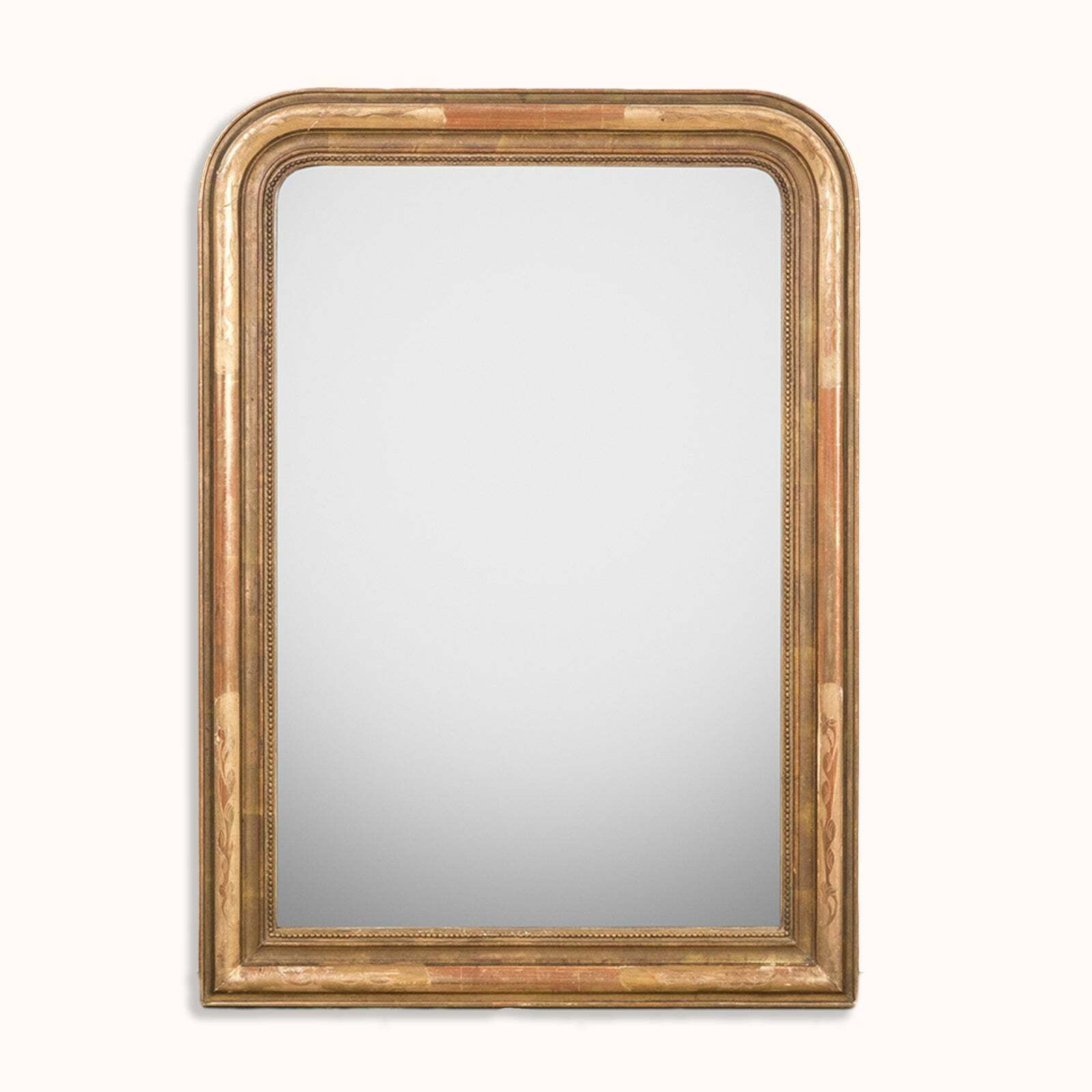 Large Antique French 19th Century Louis Philippe Style Gold Rouge Mirror