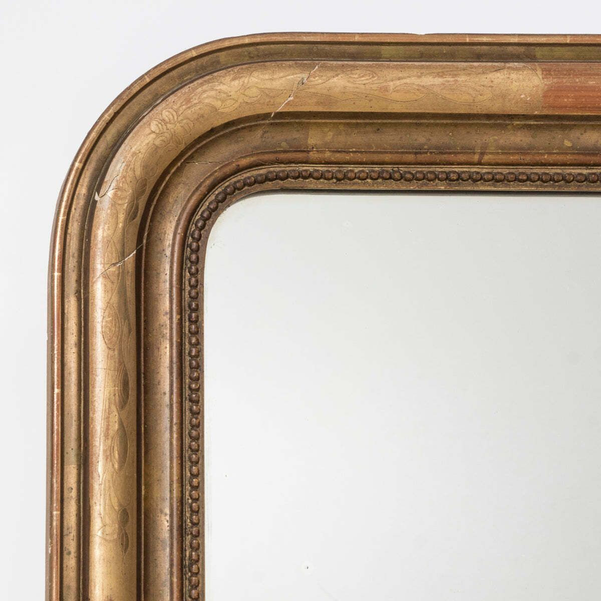 Large Antique French 19th Century Louis Philippe Style Gold Rouge Mirror photo for sale