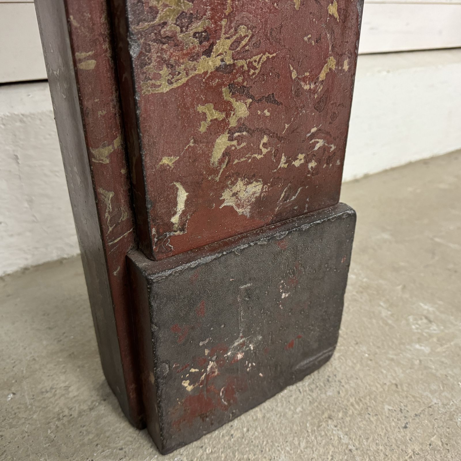 Simple Edwardian Slate Fire Surround With Red Marbleised Finish photo buy