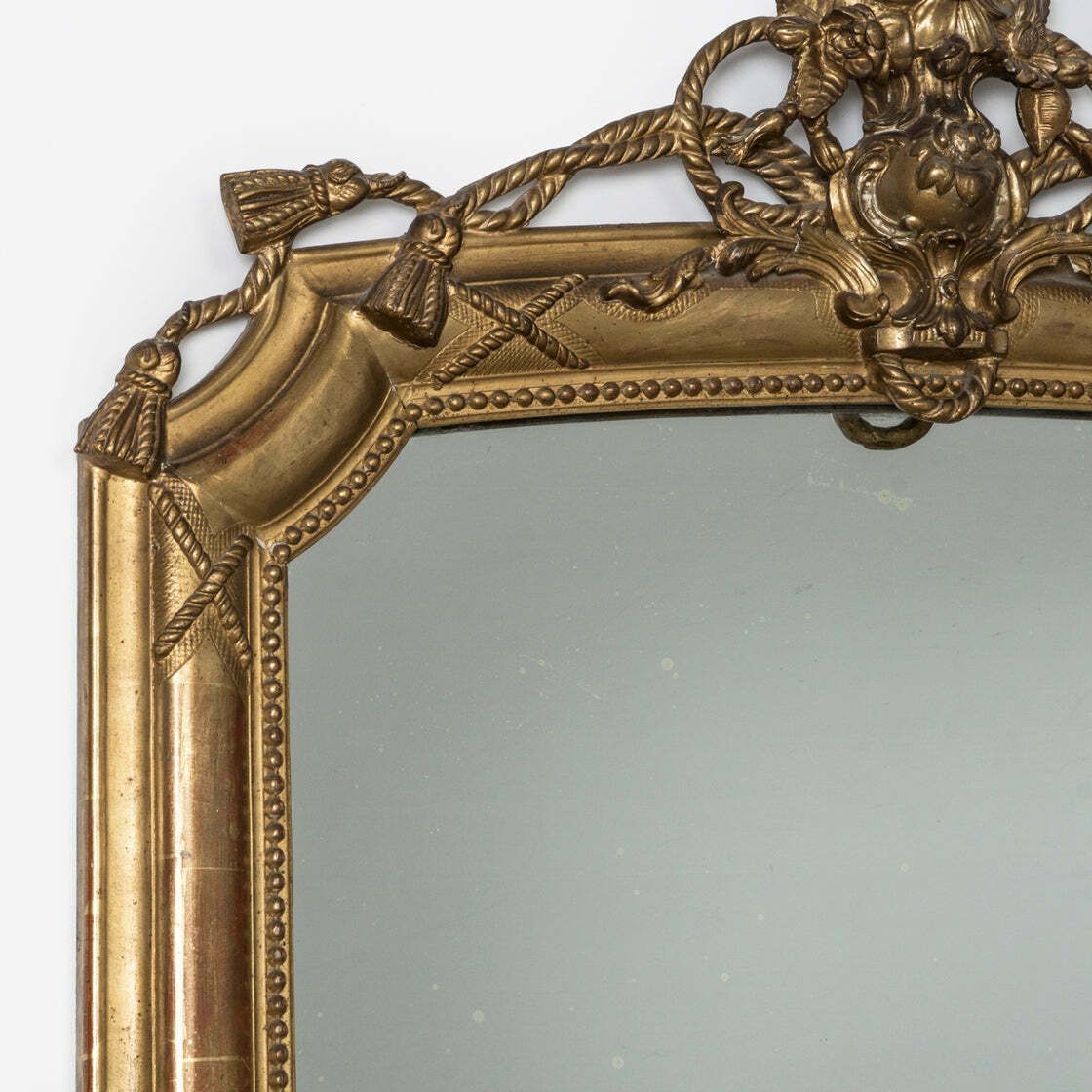 Antique French Neo Classical Style Giltwood Rope And Tassel Motif Mirror photo Home Decor