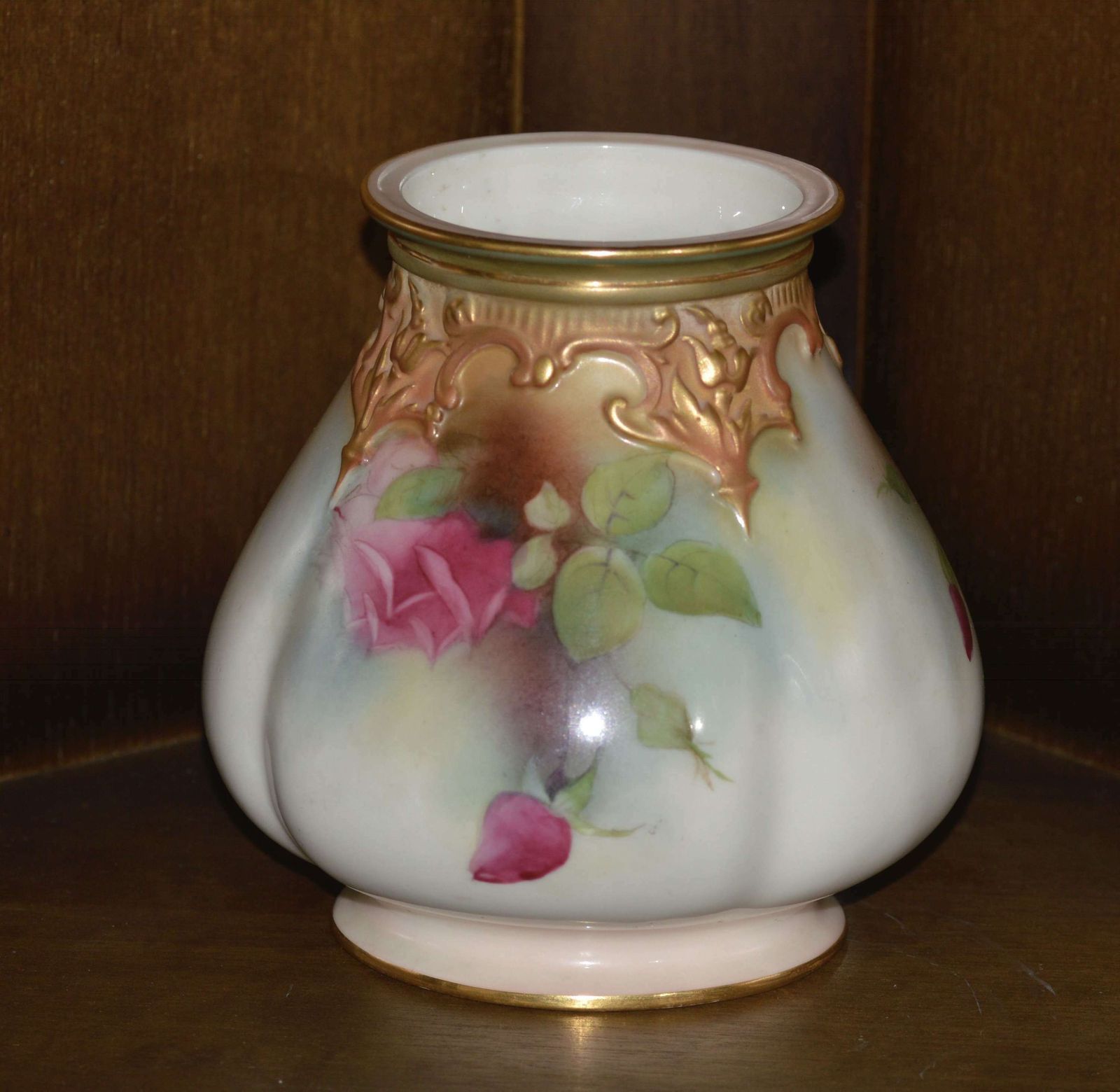Royal Worcester 1911 Hand Painted Potpourri Vase 'Roses' Without Cover photo for sale