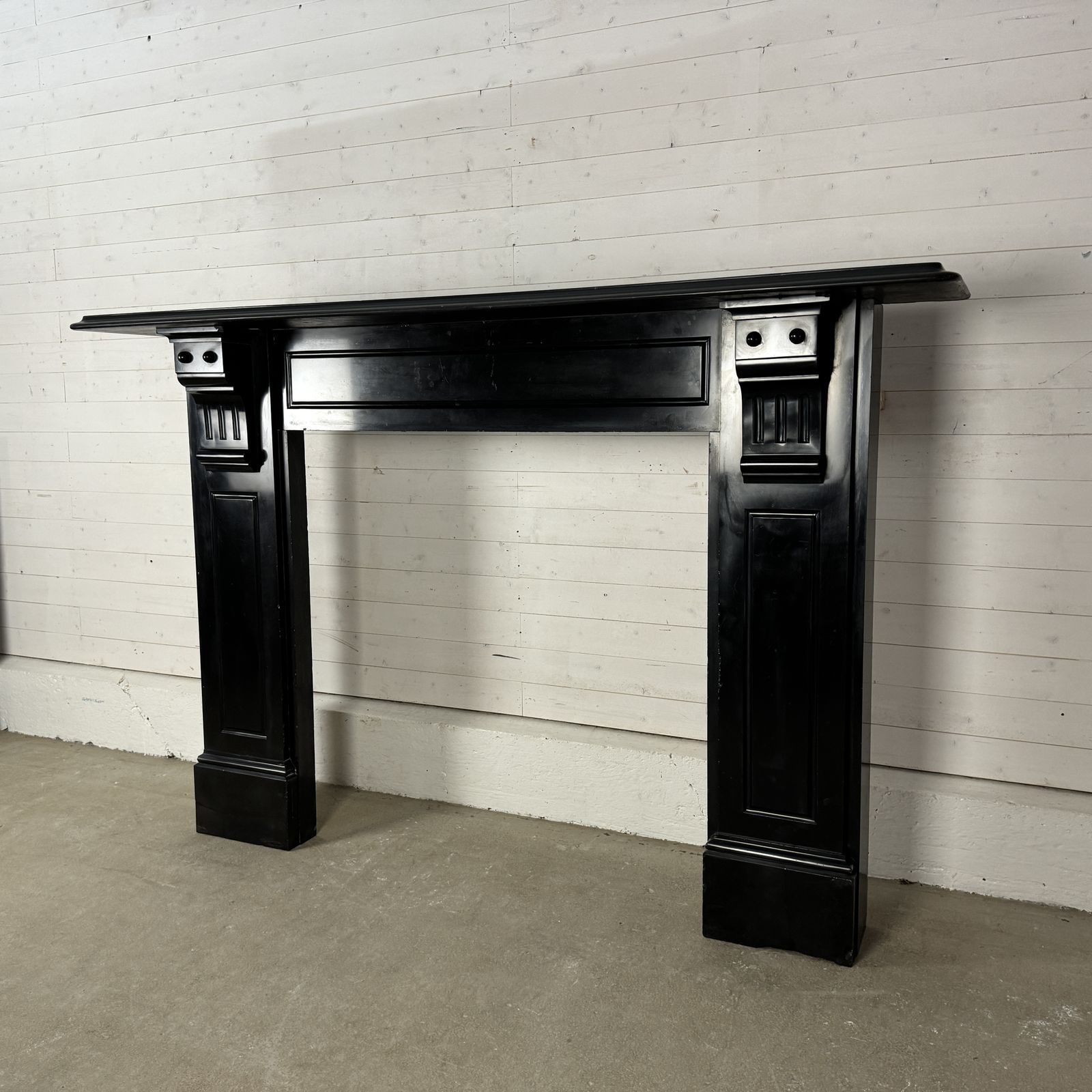 Grand Edwardian Black Marble Fire Surround With Corbels photo furniture
