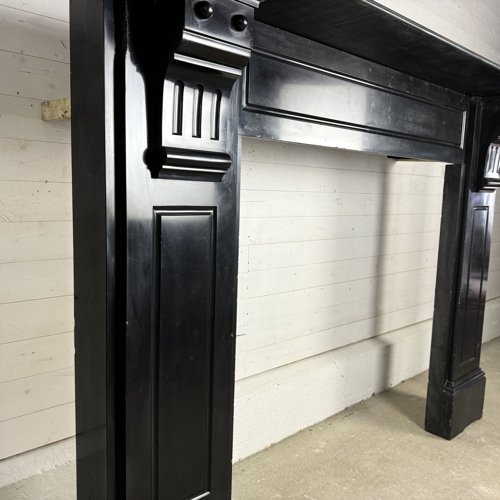 Grand Edwardian Black Marble Fire Surround With Corbels photo 2950.0
