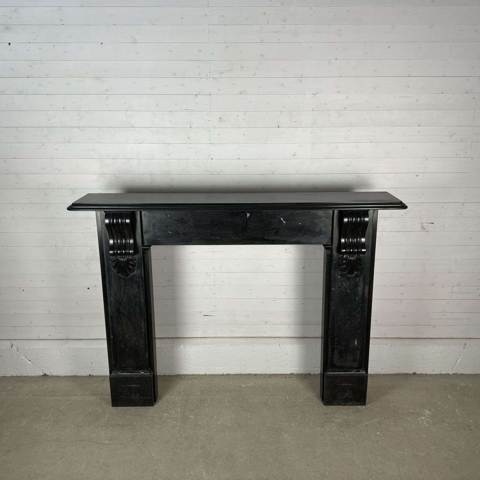 Home Fixtures Victorian Slate Fire Surround With Worn Marbleised Finish photo