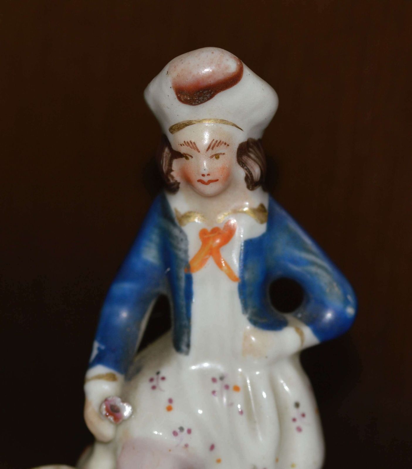 Early Victorian Staffordshire Miniature Figure Of A Man With His Dog photo furniture