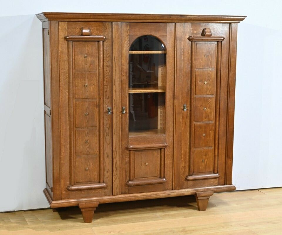 Oak Bookcase, Art Deco Period – 1940 photo furniture