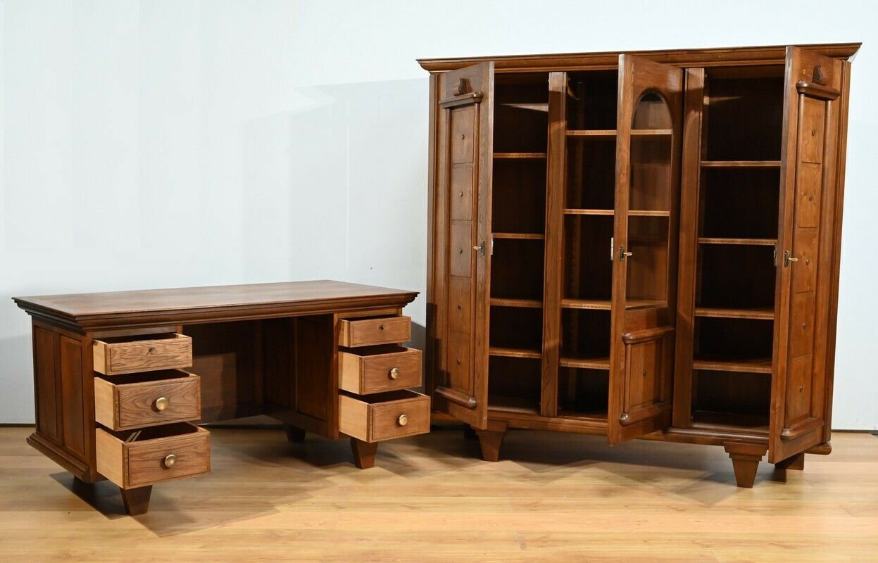 Oak Bookcase, Art Deco Period – 1940 photo 1800.0