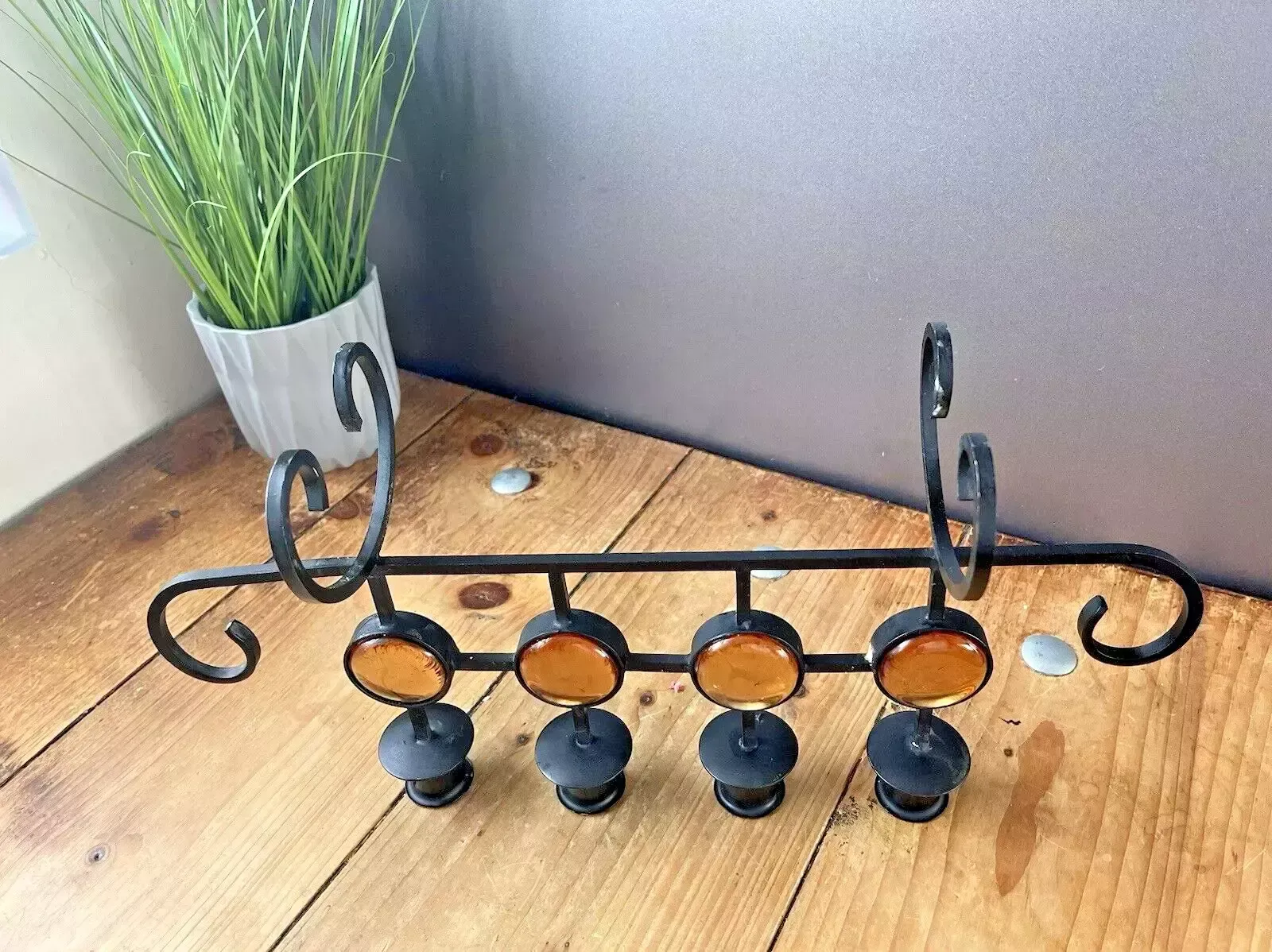 photo buy Mid Century 60's Swedish Folk 4 Branch Candle Holder Candlestick Ystad Metall