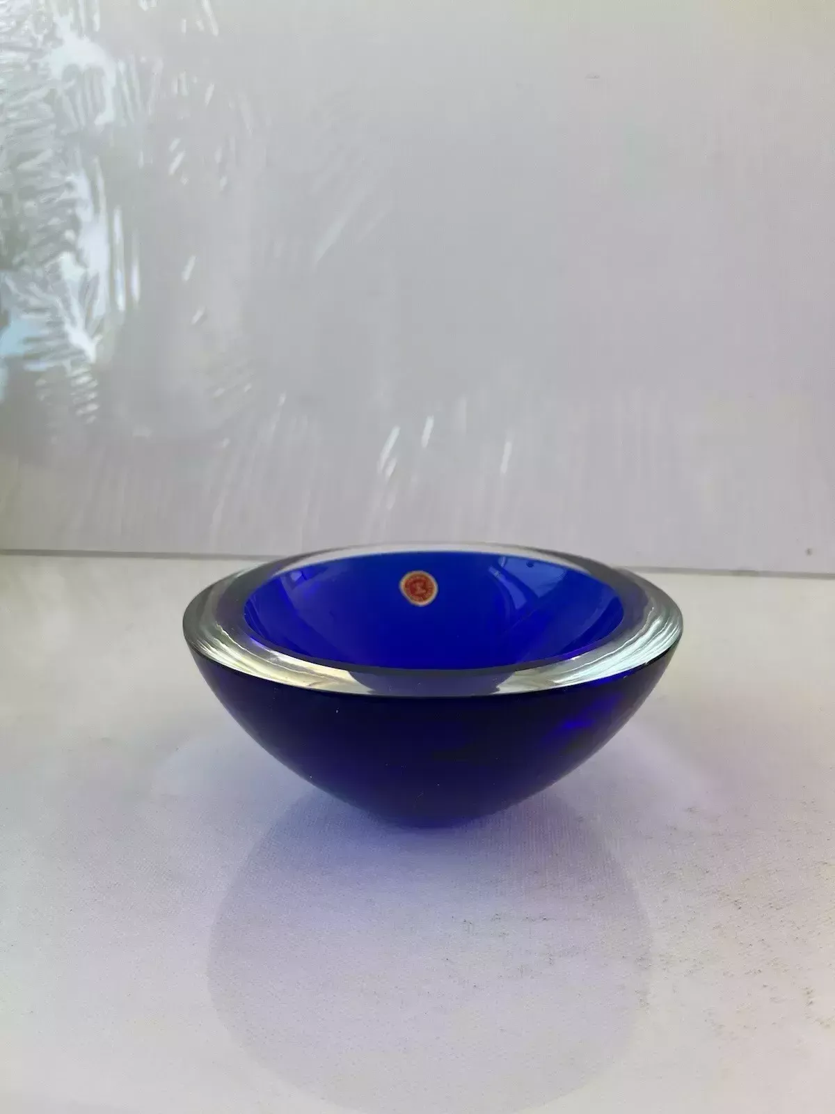 Mid Century 60's Pietro Toso & Co Murano Sommerso Glass Bowl Geode Dish Vintage photo vintage