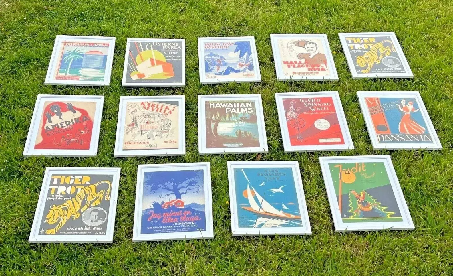 1 Framed Antique Art Deco Illustrated Swedish Sheet Music Film Poster Wall Art photo furniture