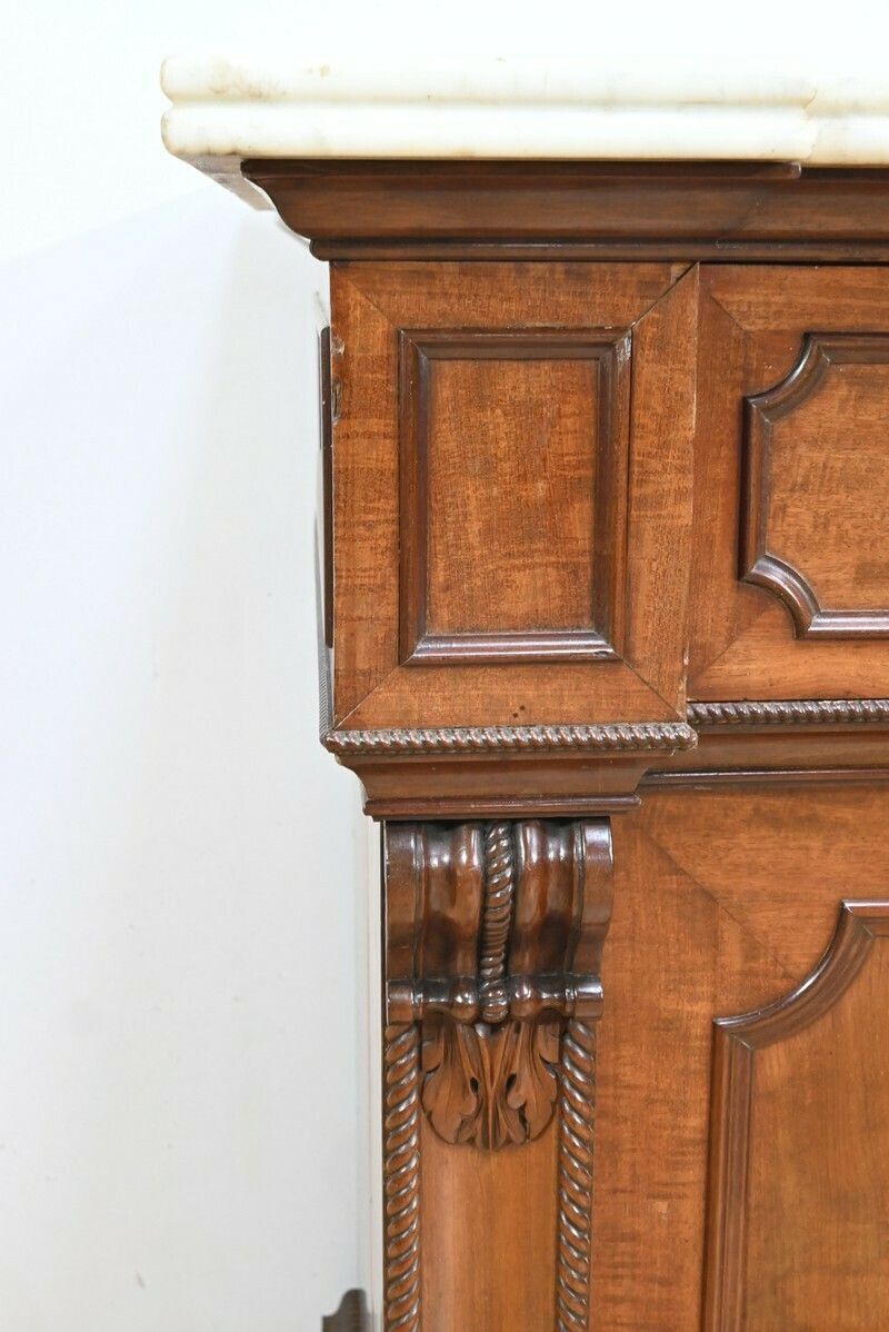 Property Writing Desk Chest Of Drawers, In Mahogany And Lemon Wood, Restoration Style – Part 1 Of The 19th Century photo vintage