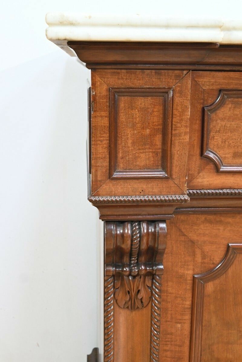 photo for sale Property Writing Desk Chest Of Drawers, In Mahogany And Lemon Wood, Restoration Style – Part 1 Of The 19th Century