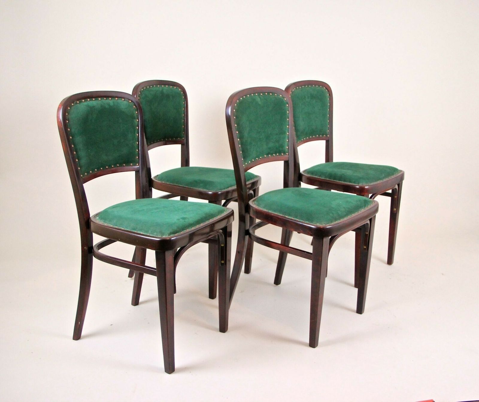 Set Of Four Art Nouveau Thonet Chairs By Marcel Kammerer, Austria, Circa 1910 photo vinterior